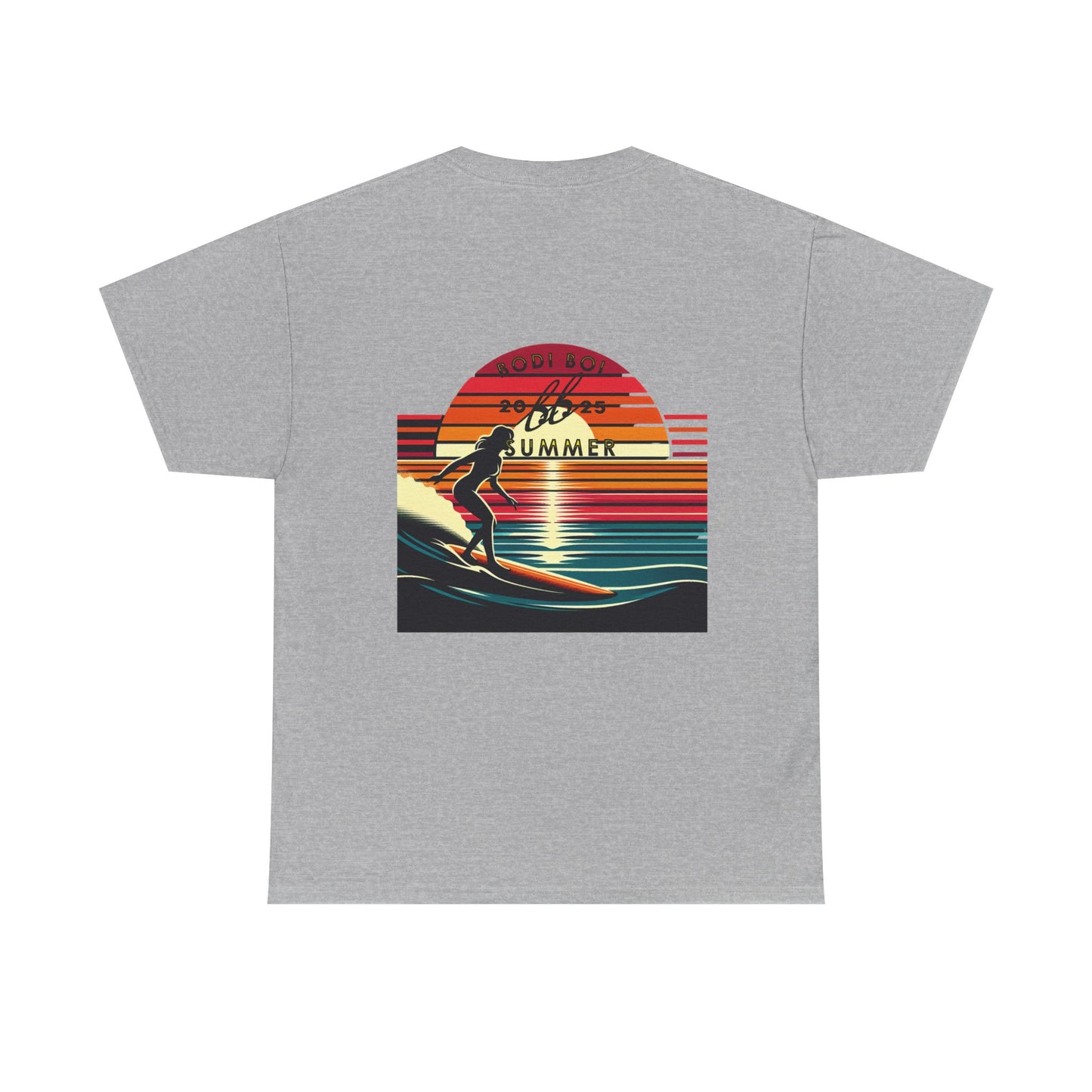 Surf Sunset Unisex Heavy Cotton Tee | Relaxed Summer Vibe, Perfect for Beach Days, Vacation, Gifts, Casual Wear, Fun Times