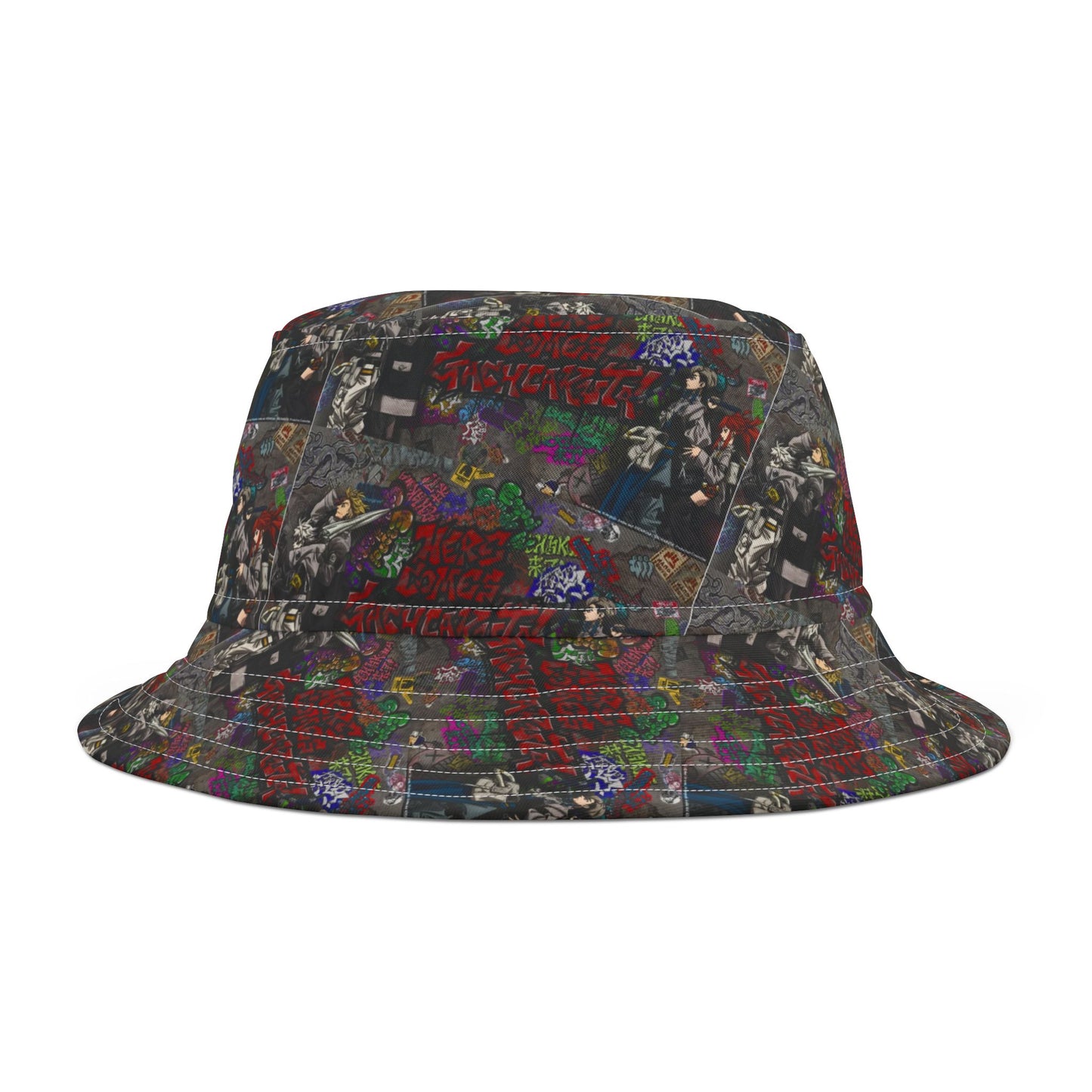 Gachiakuta All-Over Print Bucket Hat — Retro Streetwear Pattern