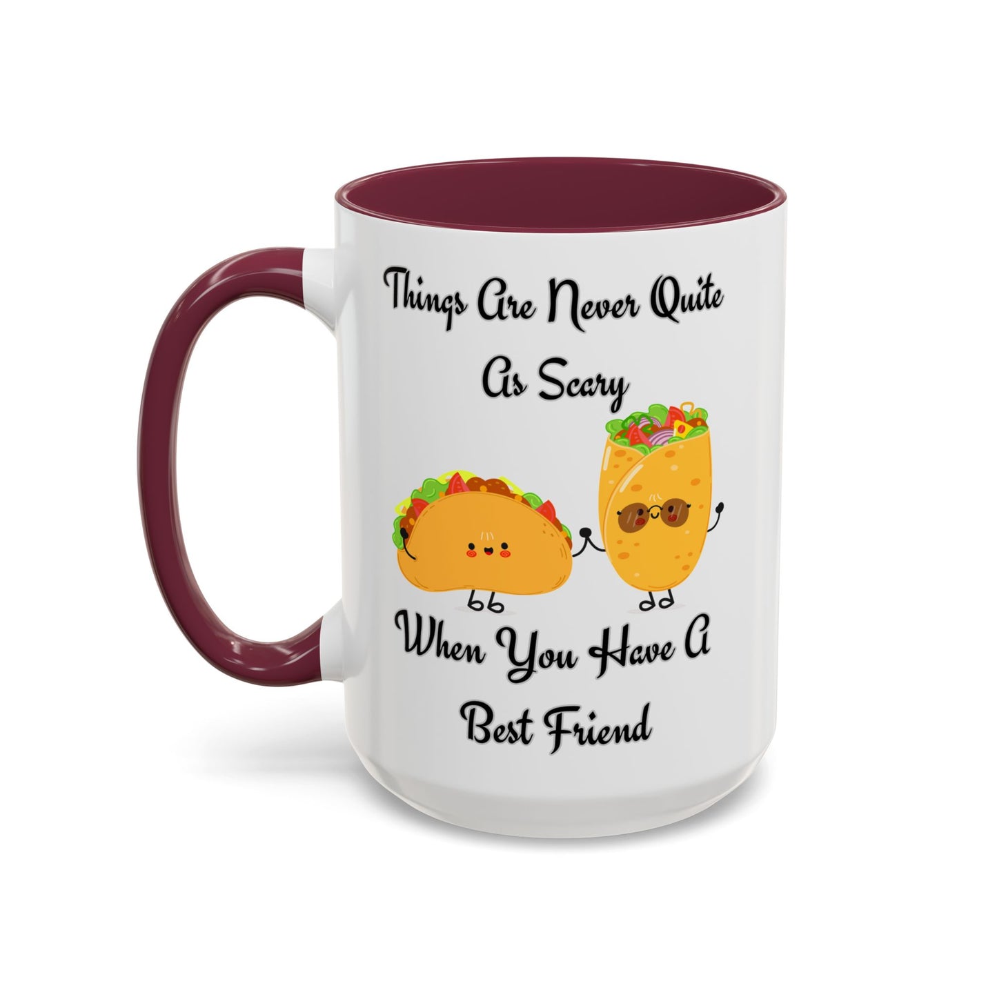Best Friend Taco Mugs, Colorful Coffee Cups, Cute Gift for Friends