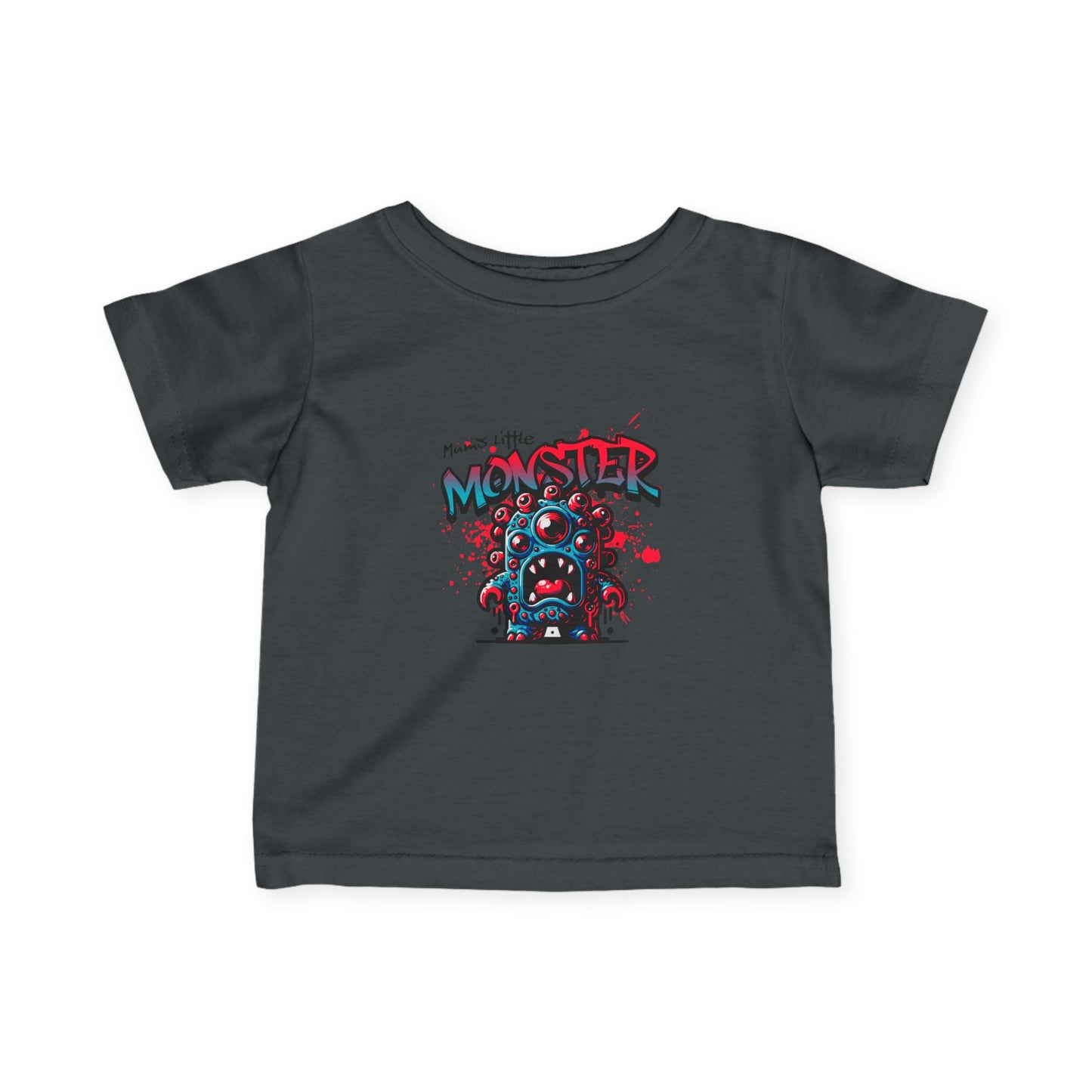Blue Cute Monster Infant Tee | Cartoon Monster Graphic, Playful Kids Shirt