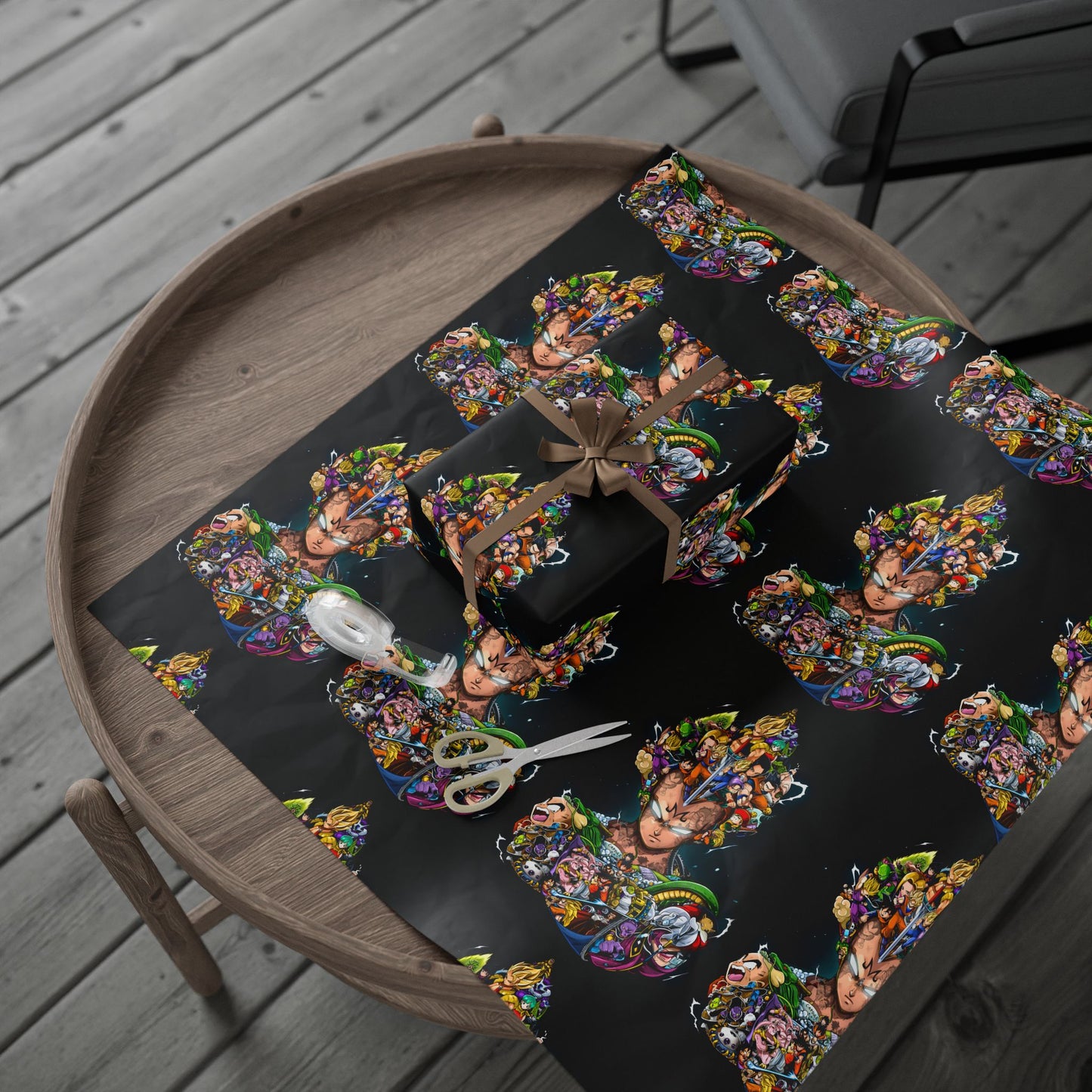 Wrapping Paper Roll — Colorful Anime Collage Gift Wrap