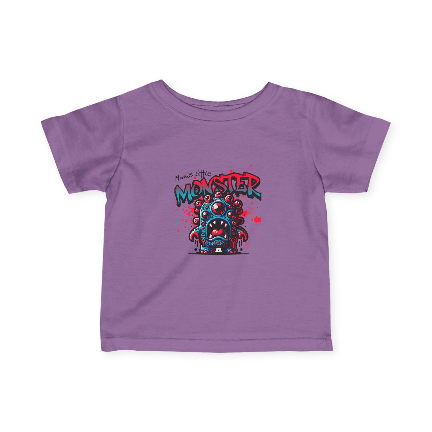 Blue Cute Monster Infant Tee | Cartoon Monster Graphic, Playful Kids Shirt