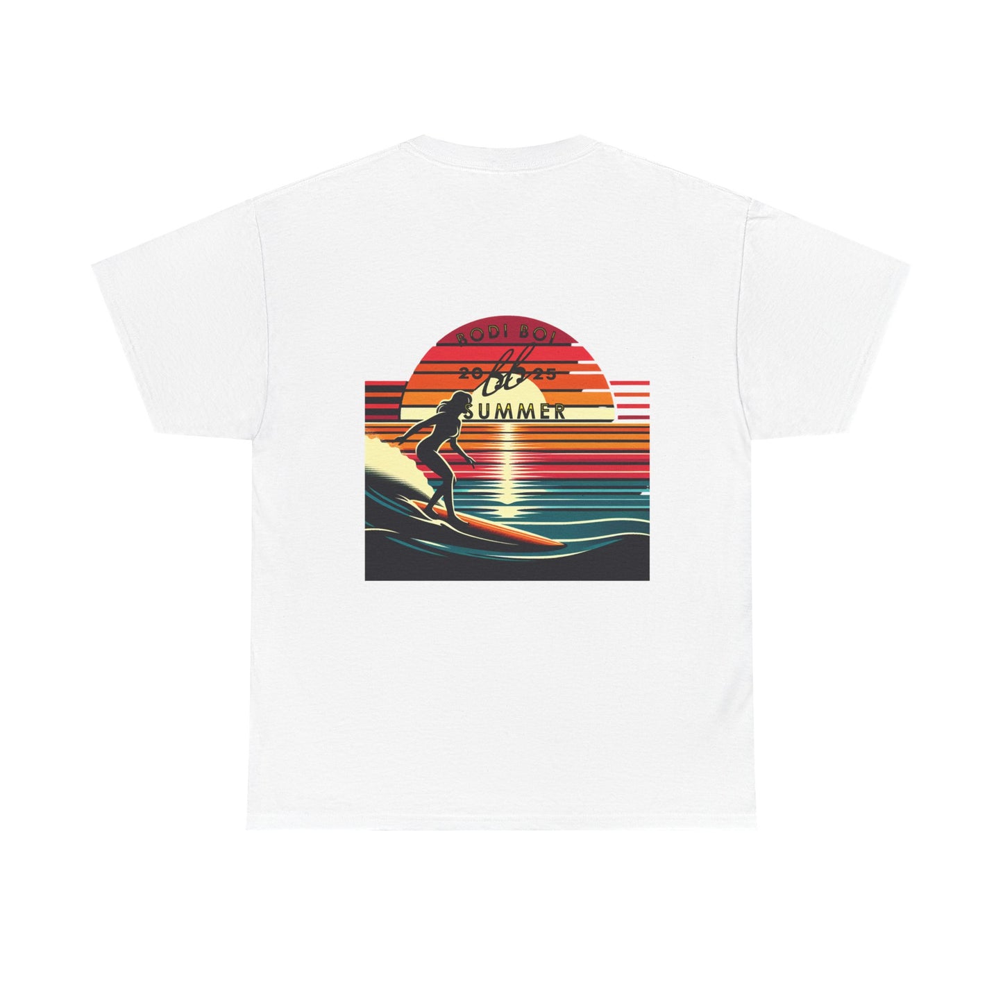 Surf Sunset Unisex Heavy Cotton Tee | Relaxed Summer Vibe, Perfect for Beach Days, Vacation, Gifts, Casual Wear, Fun Times
