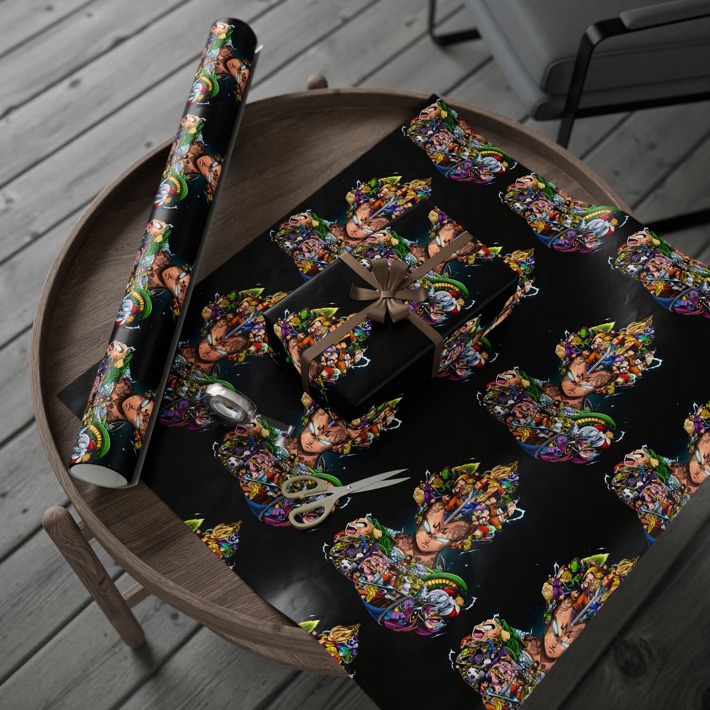 Wrapping Paper Roll — Colorful Anime Collage Gift Wrap