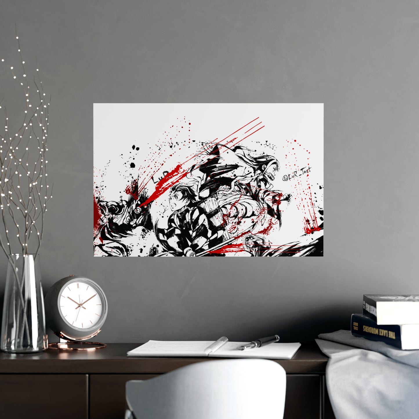 Demon Slayer Ink-Splash Matte Poster — Dynamic Anime Wall Art (Vertical & Horizontal)