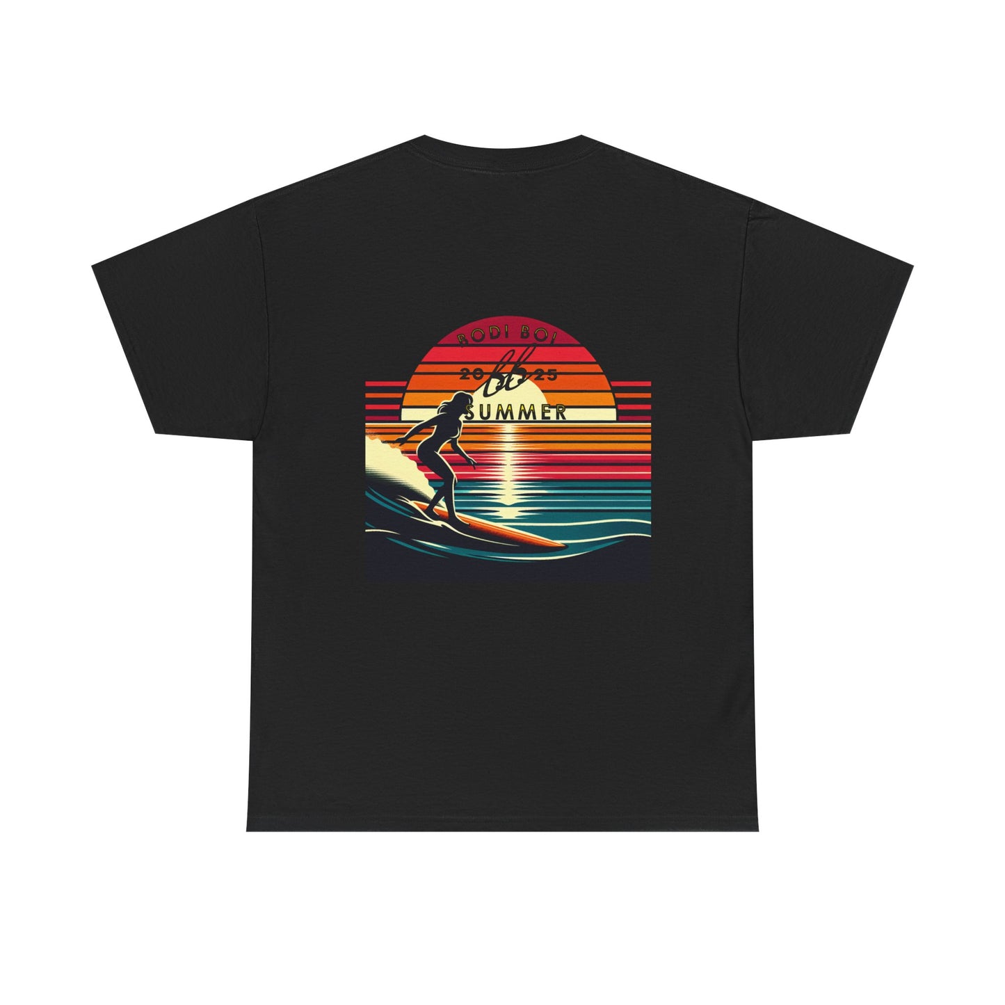Surf Sunset Unisex Heavy Cotton Tee | Relaxed Summer Vibe, Perfect for Beach Days, Vacation, Gifts, Casual Wear, Fun Times