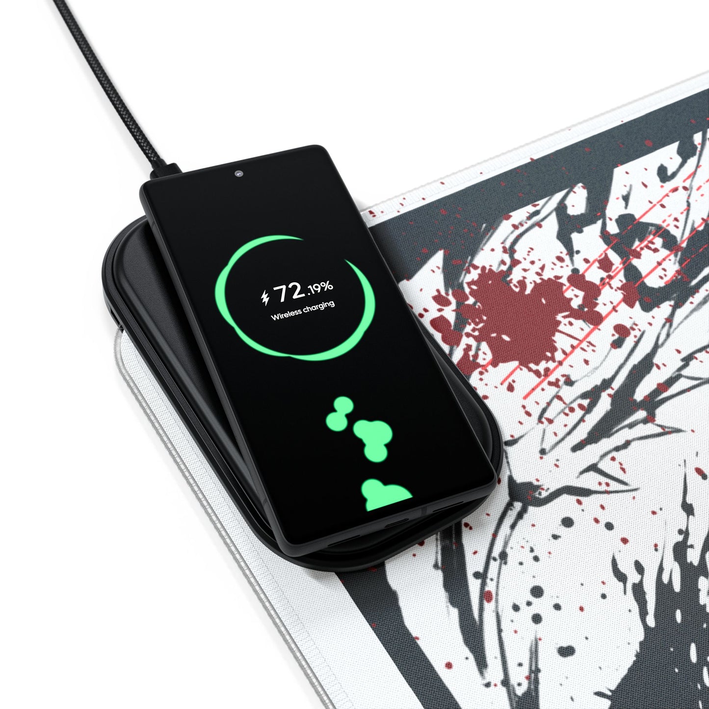 LED Gaming Mouse Pad with Wireless Charger — Anime Demon Slayer Design