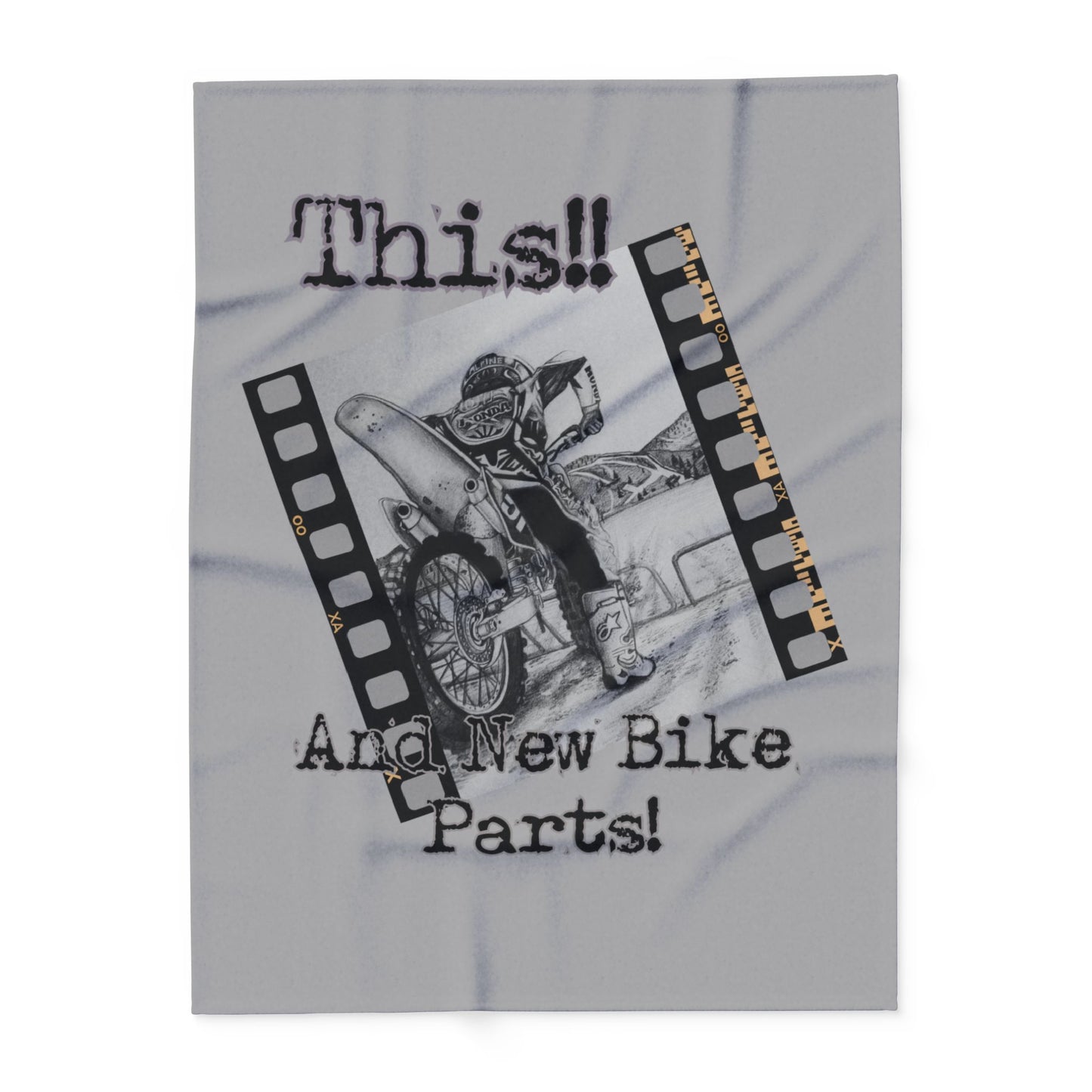 Motocross Fleece Blanket Cozy Throw for Riders, Gift for Bikers,