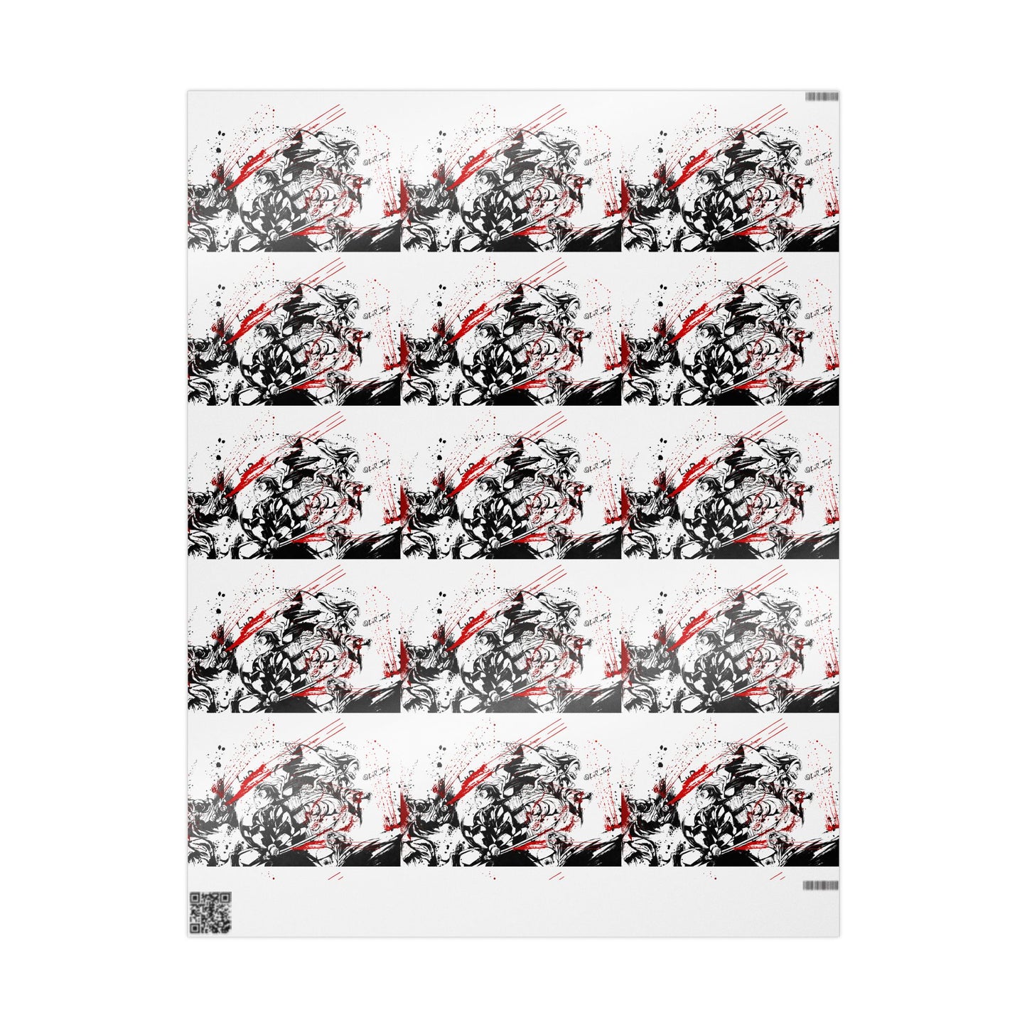 Wrapping Paper — Gothic Skull & Roses Gift Wrap (Halloween Valentine Crossover)
