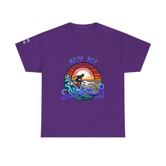 Summer Vibes Unisex Heavy Cotton Tee, Beach Shirt, Surfing Apparel, Casual Wear, Gift for Surfers, Summer 2025 Tee