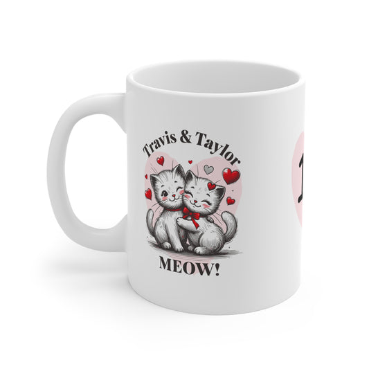Cute Couple Cat Mug - Perfect Gift for Valentine's Day, Engagements