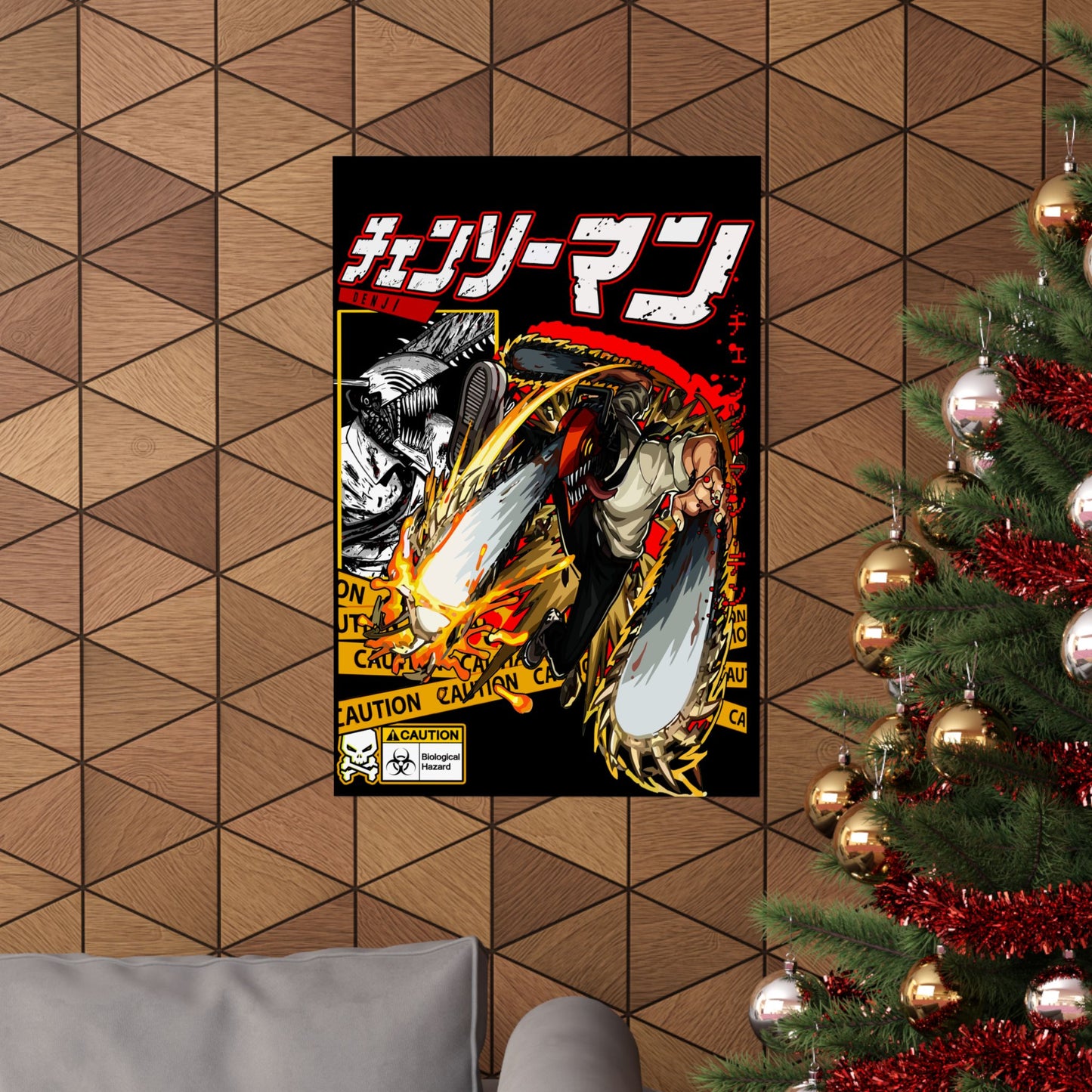 Chainsaw Man Matte Vertical Poster — Anime Action Art Print