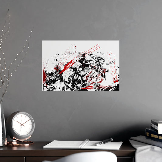 Demon Slayer Ink-Splash Matte Poster — Dynamic Anime Wall Art (Vertical & Horizontal)