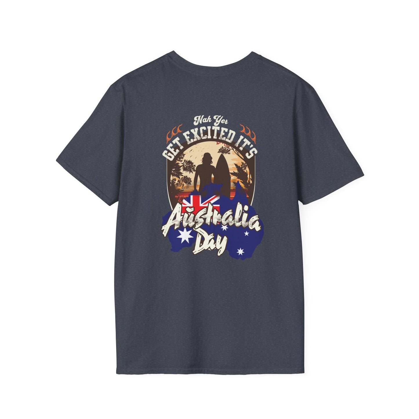 Australia Day T-Shirt – “Get Excited It’s Australia Day” Retro Beach Design