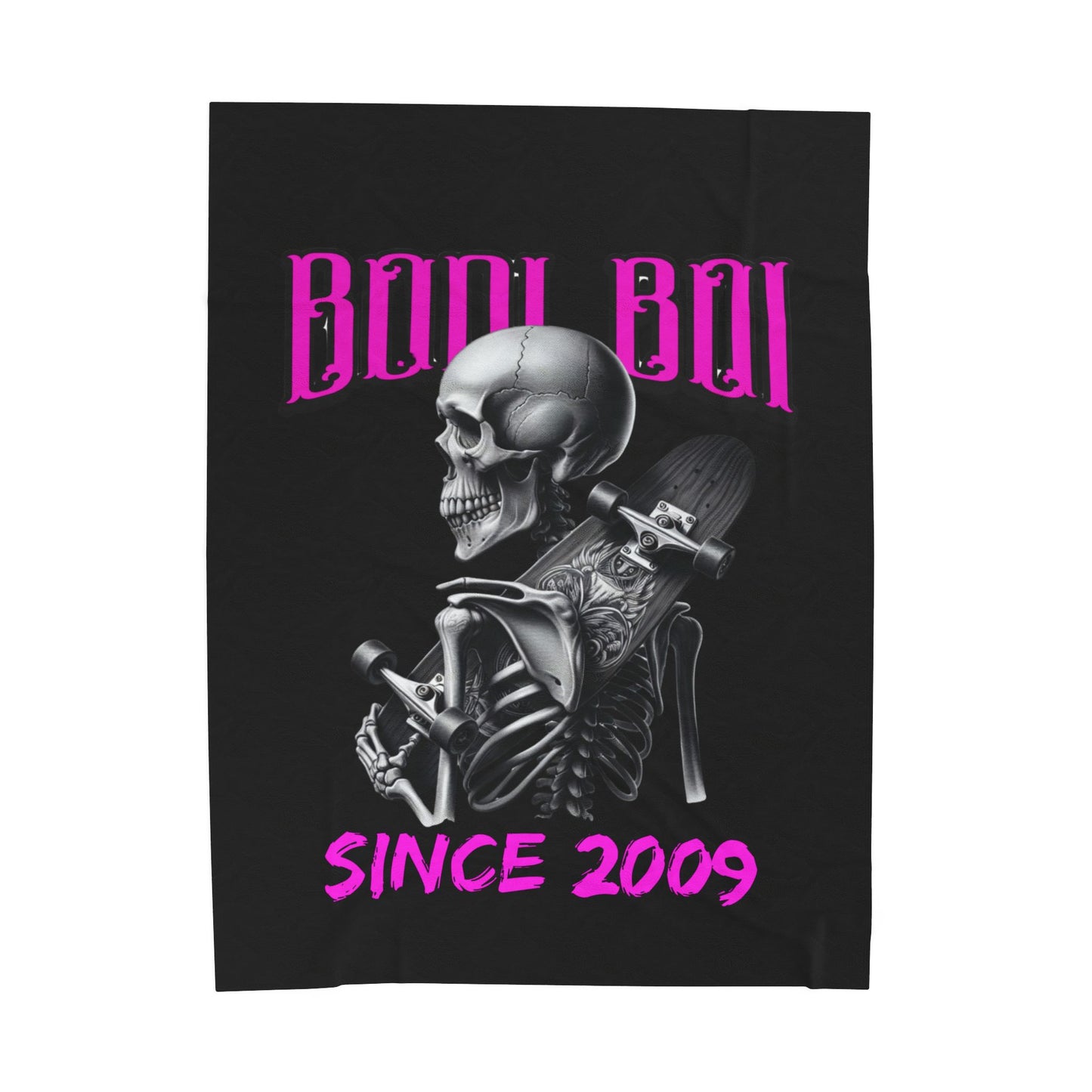 Skeleton Skateboarder Plush Blanket, Cozy Throw for Halloween, Gifts for Skaters