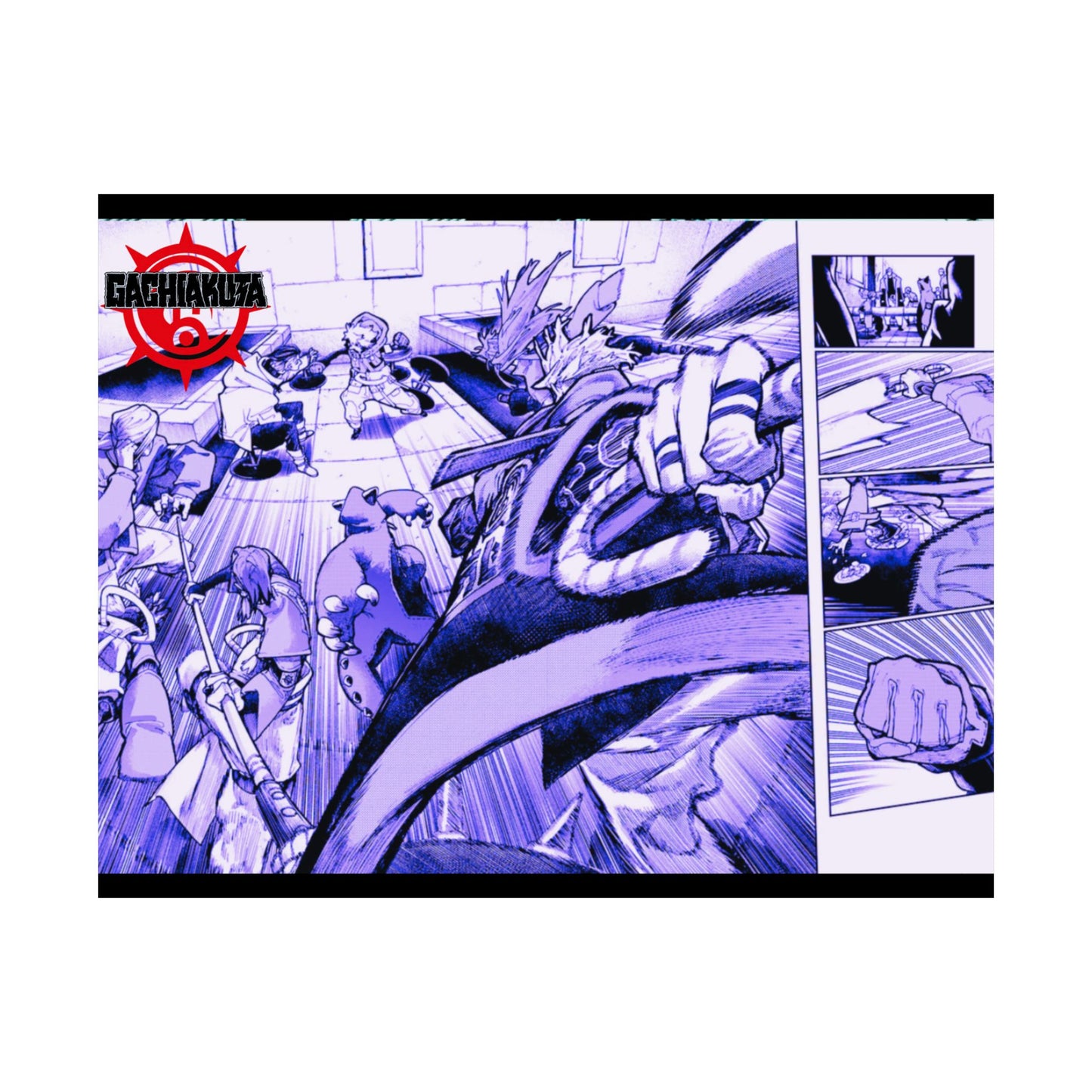 Gachiakauta Fight Scene Matte Horizontal Poster | Action Manga Wall Art