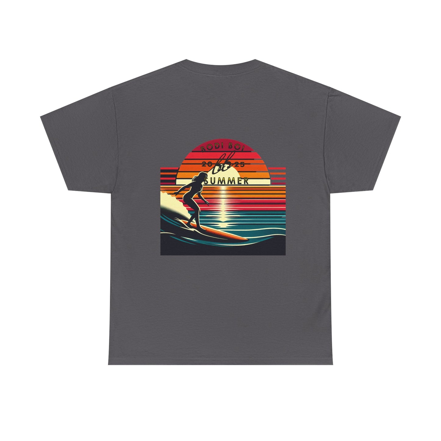 Surf Sunset Unisex Heavy Cotton Tee | Relaxed Summer Vibe, Perfect for Beach Days, Vacation, Gifts, Casual Wear, Fun Times