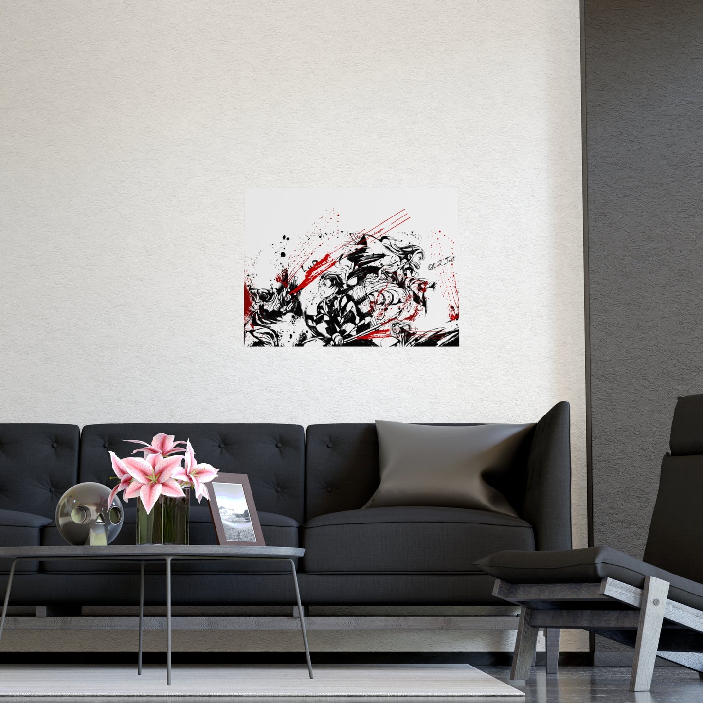 Demon Slayer Ink-Splash Matte Poster — Dynamic Anime Wall Art (Vertical & Horizontal)