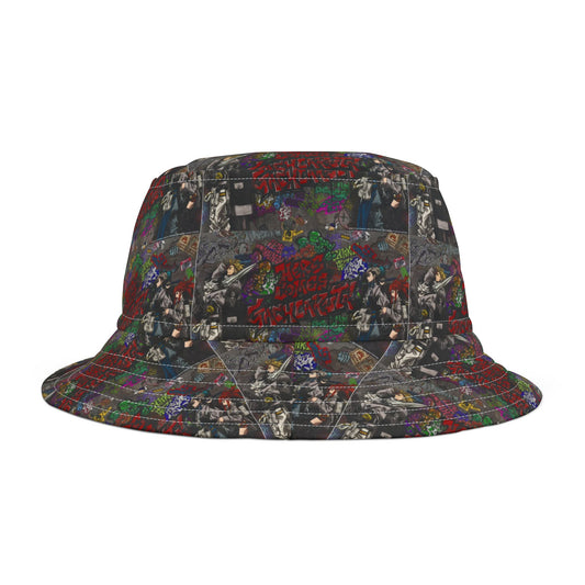 Gachiakuta All-Over Print Bucket Hat — Retro Streetwear Pattern