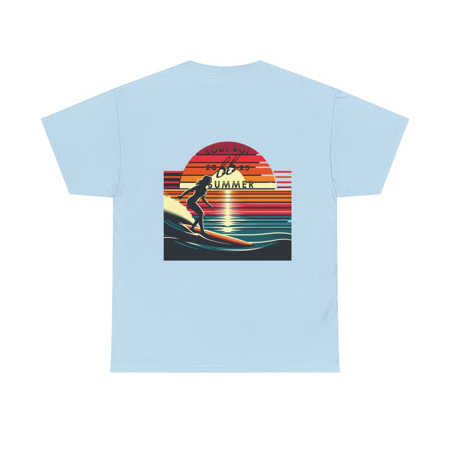 Surf Sunset Unisex Heavy Cotton Tee | Relaxed Summer Vibe, Perfect for Beach Days, Vacation, Gifts, Casual Wear, Fun Times