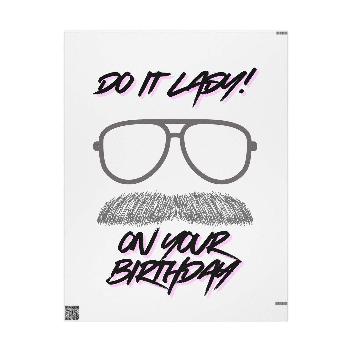 Fun Birthday Wrapping Paper Roll, Birthday Gift Wrap, Do It Lady Wrapping, Party Supplies, Celebration Wrapping Paper, Gift Wrapping Ideas