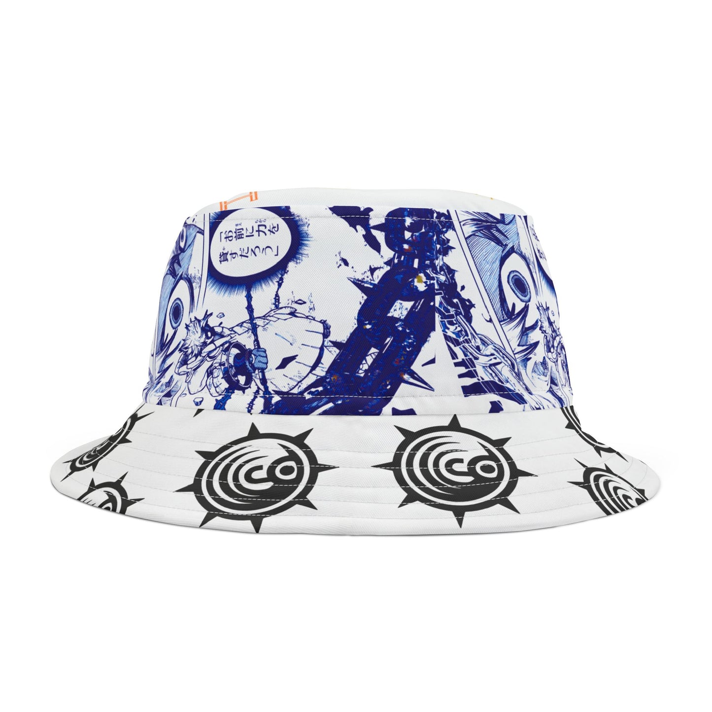 Anime Manga Panel Bucket Hat — Blue Graphic All-Over Print