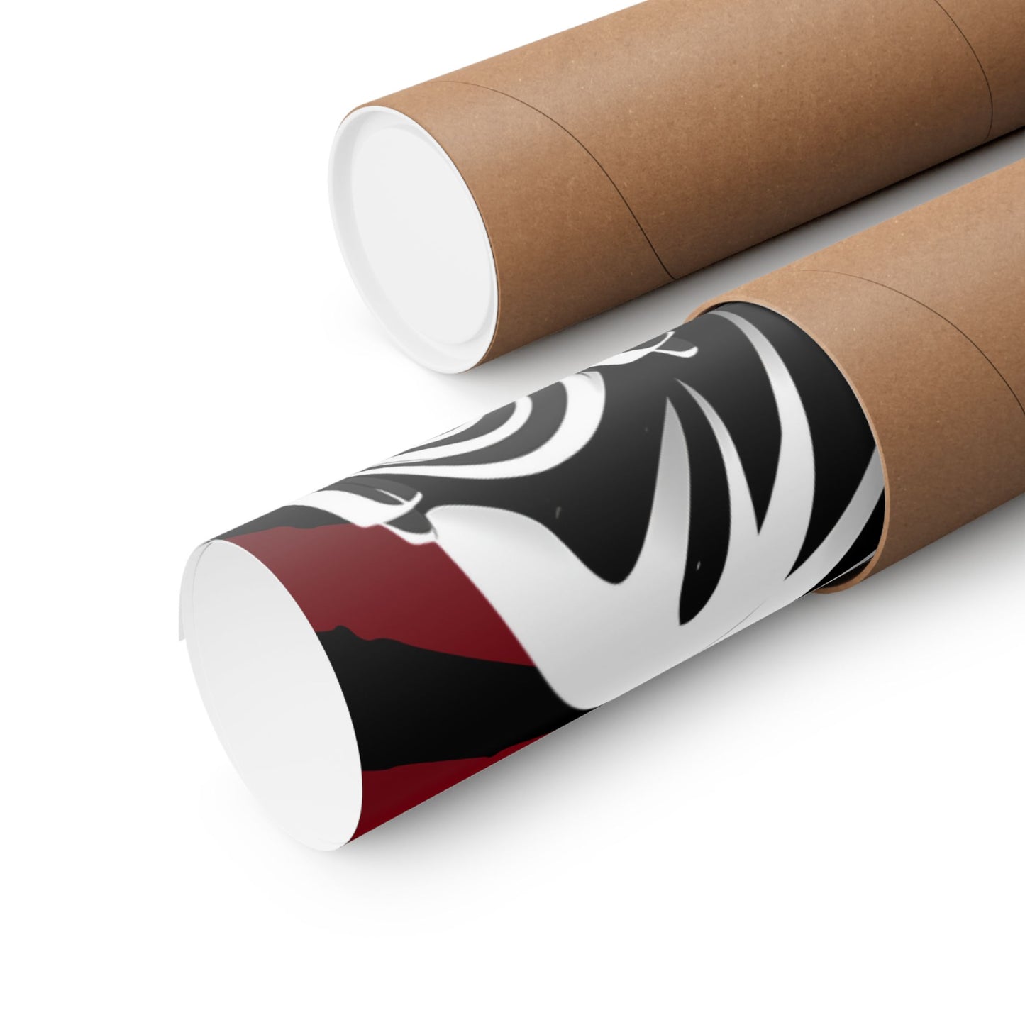 Matte Poster — Stylized Anime Ninja Portrait (Red Sunburst)