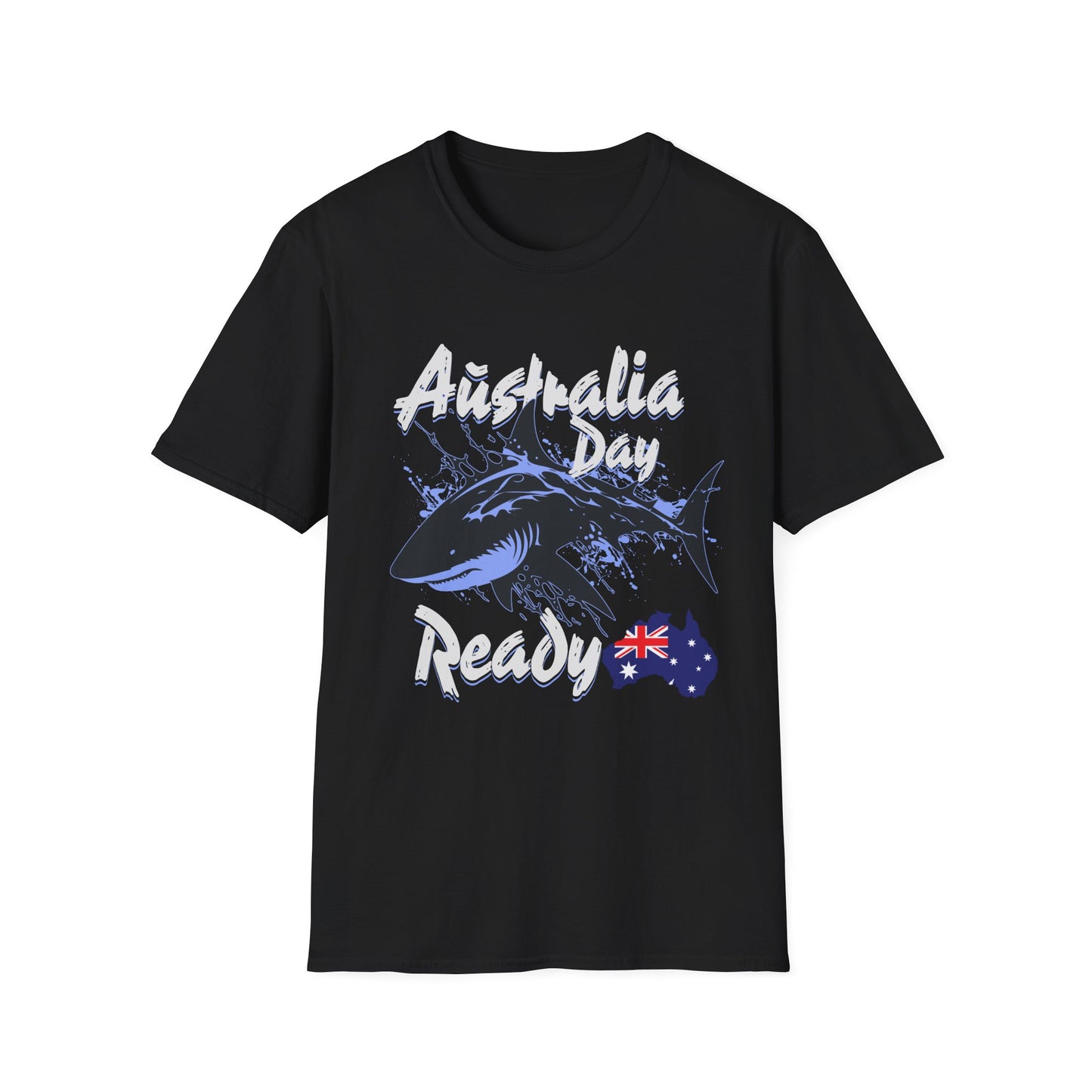 Australia Day Ready T-Shirt — Shark & Aussie Flag Celebration Tee