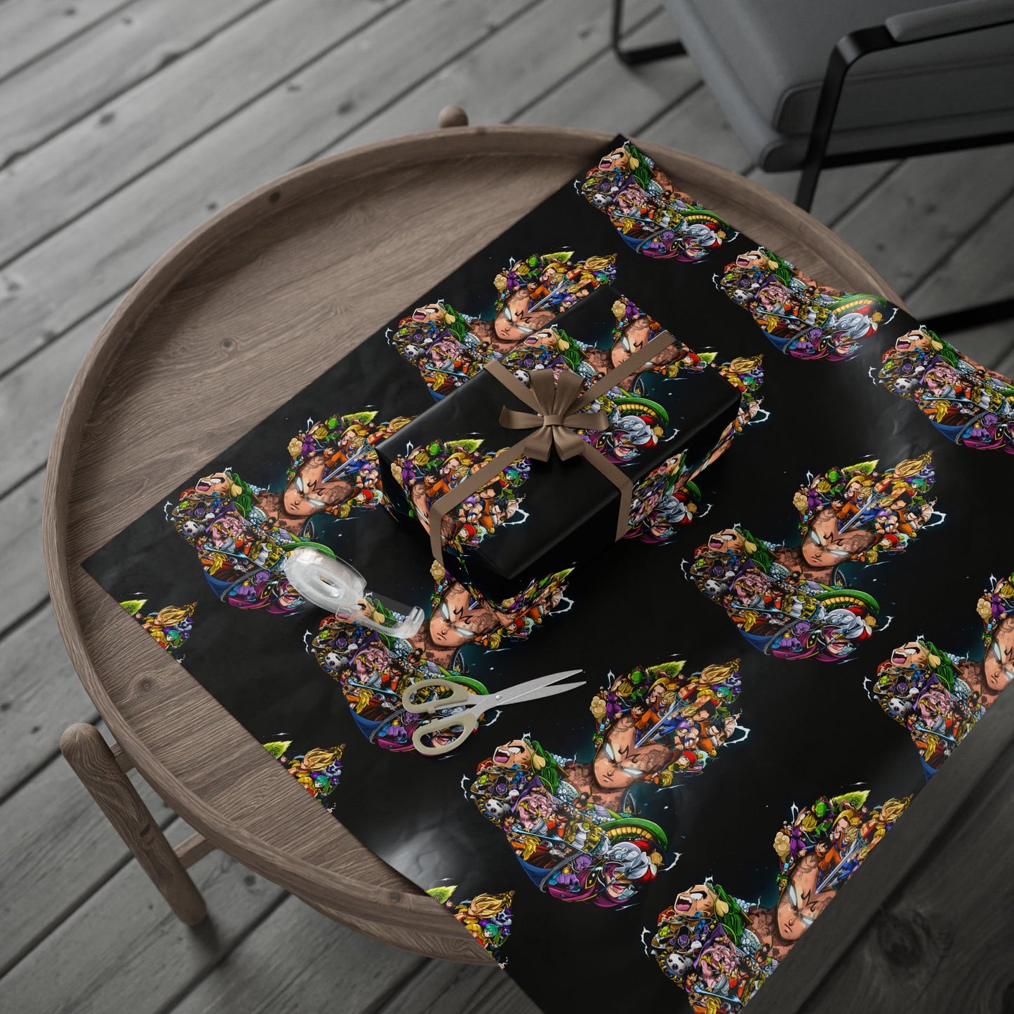 Wrapping Paper Roll — Colorful Anime Collage Gift Wrap