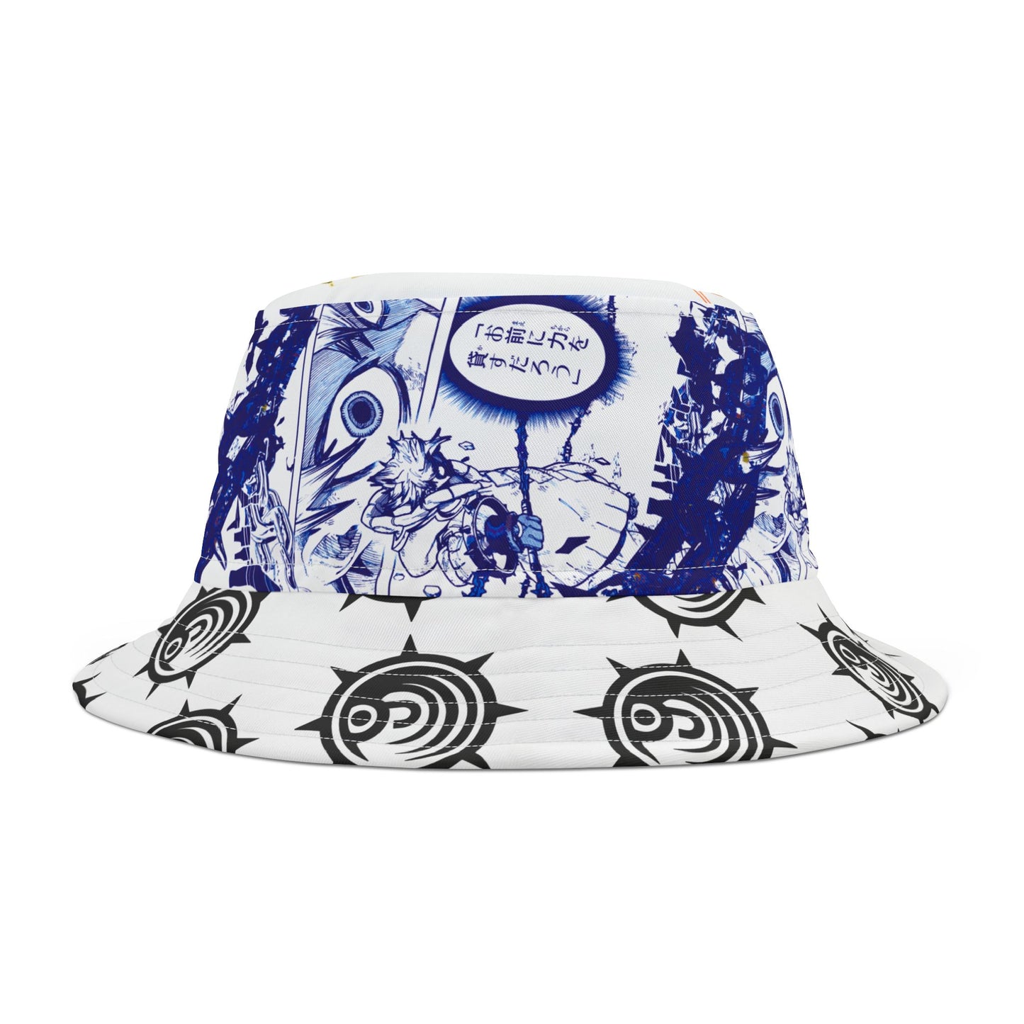 Anime Manga Panel Bucket Hat — Blue Graphic All-Over Print