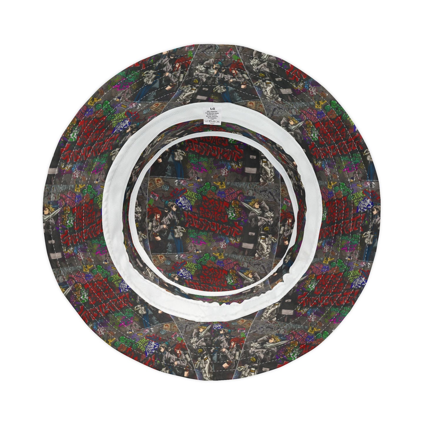 Gachiakuta All-Over Print Bucket Hat — Retro Streetwear Pattern