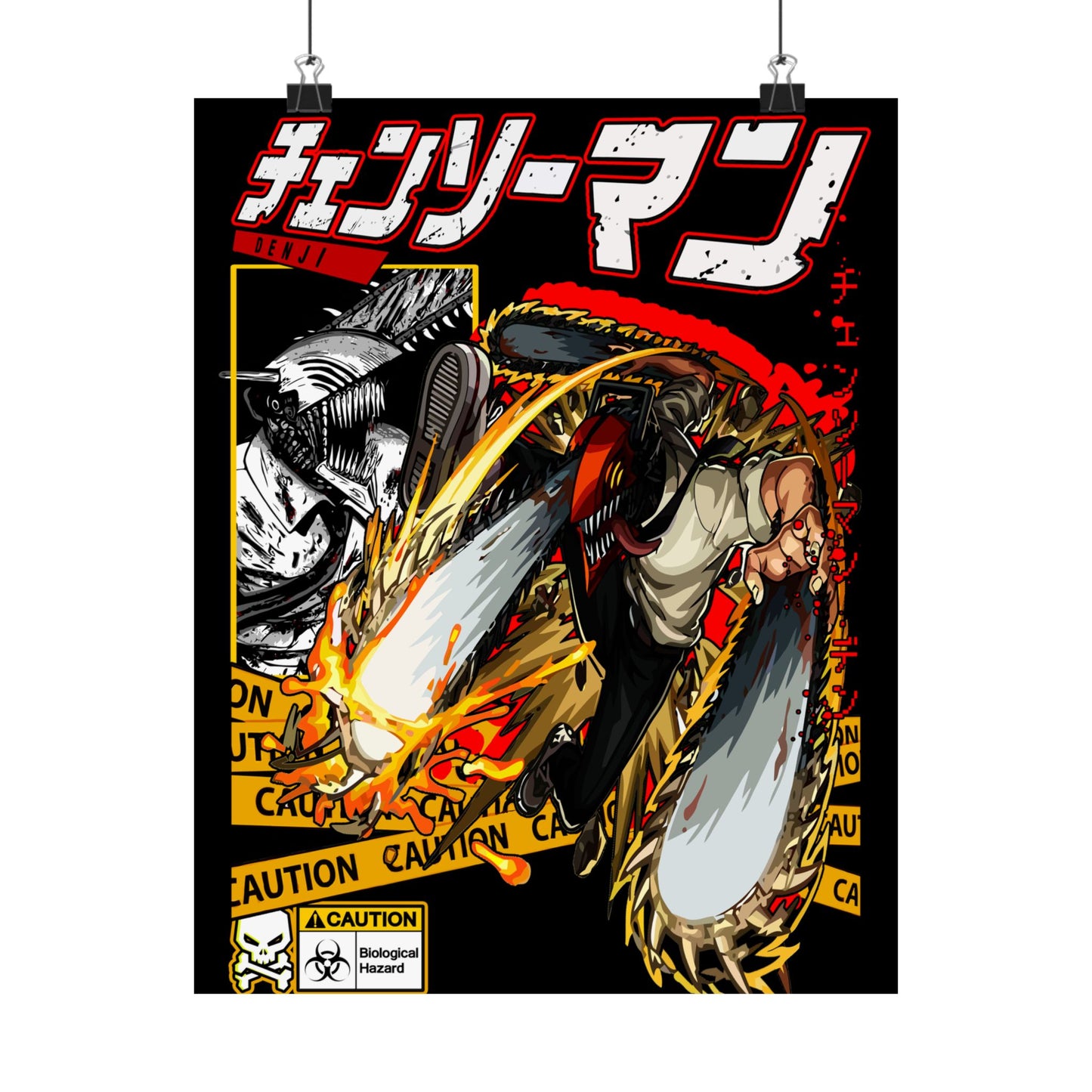 Chainsaw Man Matte Vertical Poster — Anime Action Art Print