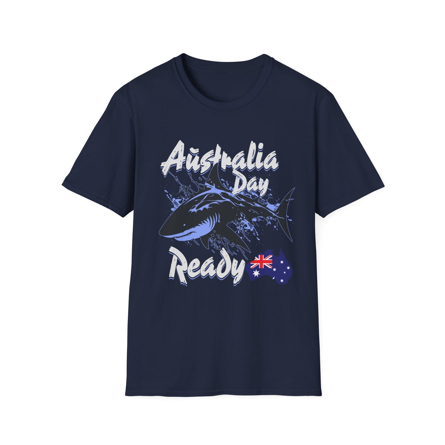 Australia Day Ready T-Shirt — Shark & Aussie Flag Celebration Tee