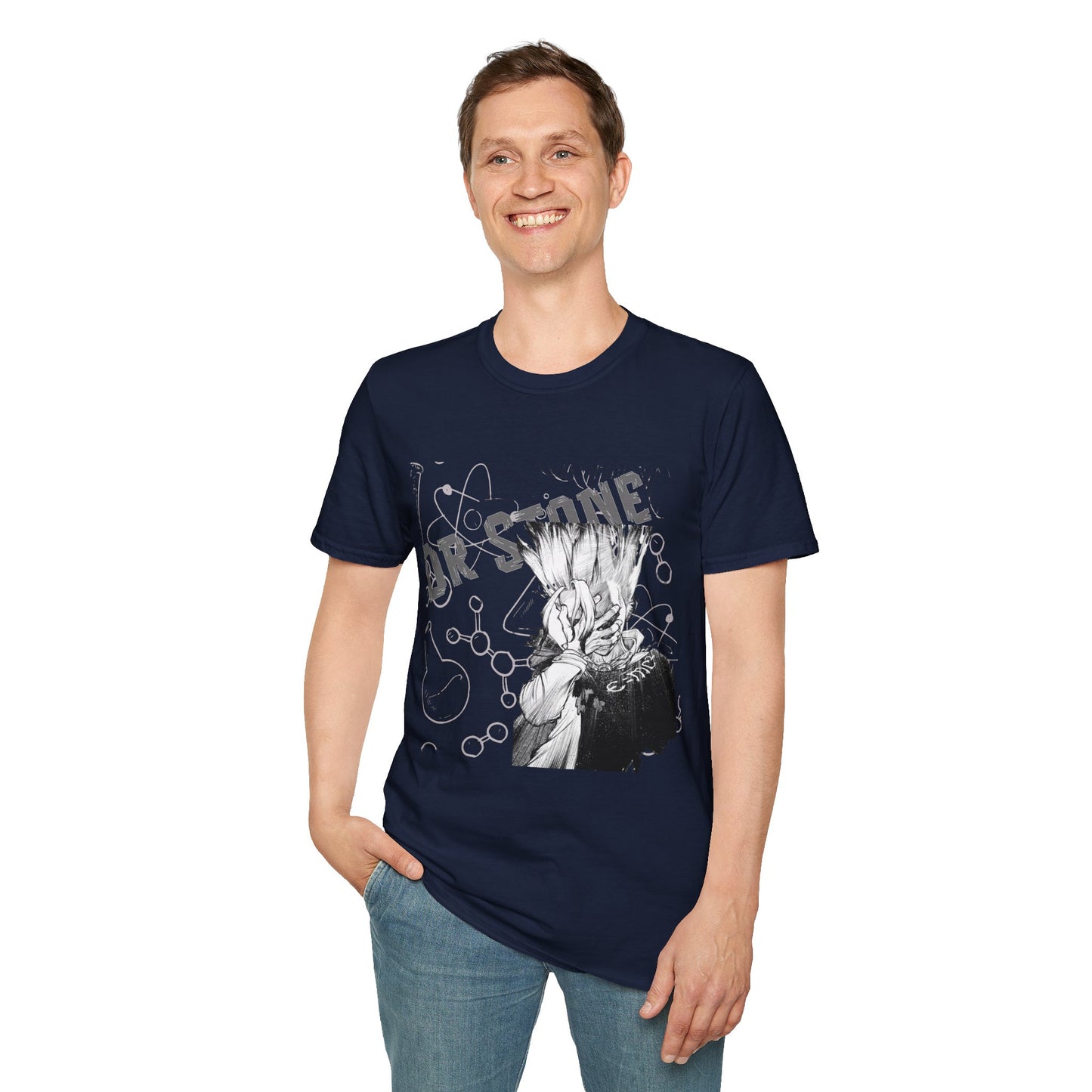 Science Anime T-Shirt — Mad Scientist Molecules Graphic Tee