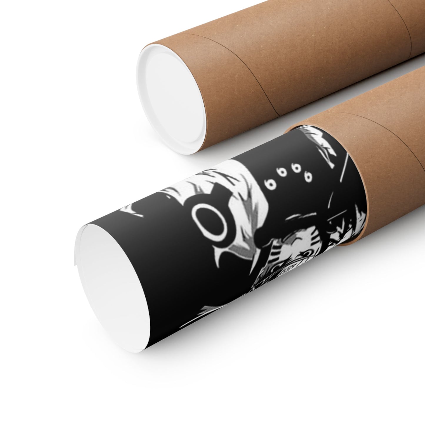 Anime Black & White Character Collage Poster - Matte Vertical Wall Art