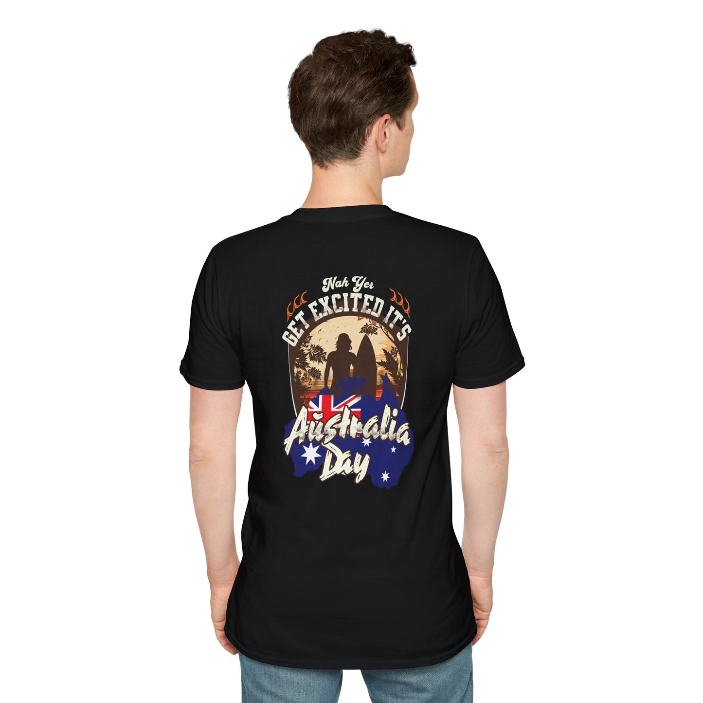 Australia Day T-Shirt – “Get Excited It’s Australia Day” Retro Beach Design