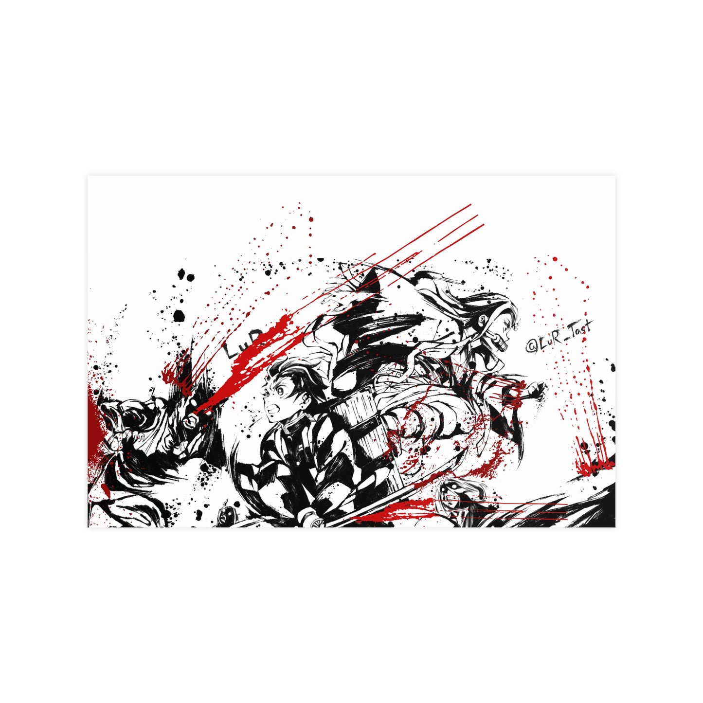 Demon Slayer Ink-Splash Matte Poster — Dynamic Anime Wall Art (Vertical & Horizontal)