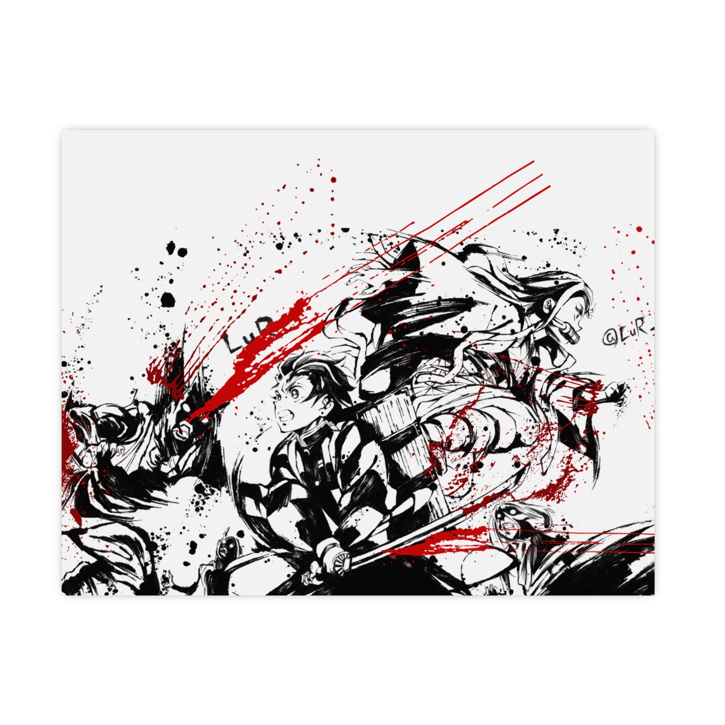 Demon Slayer Ink-Splash Matte Poster — Dynamic Anime Wall Art (Vertical & Horizontal)