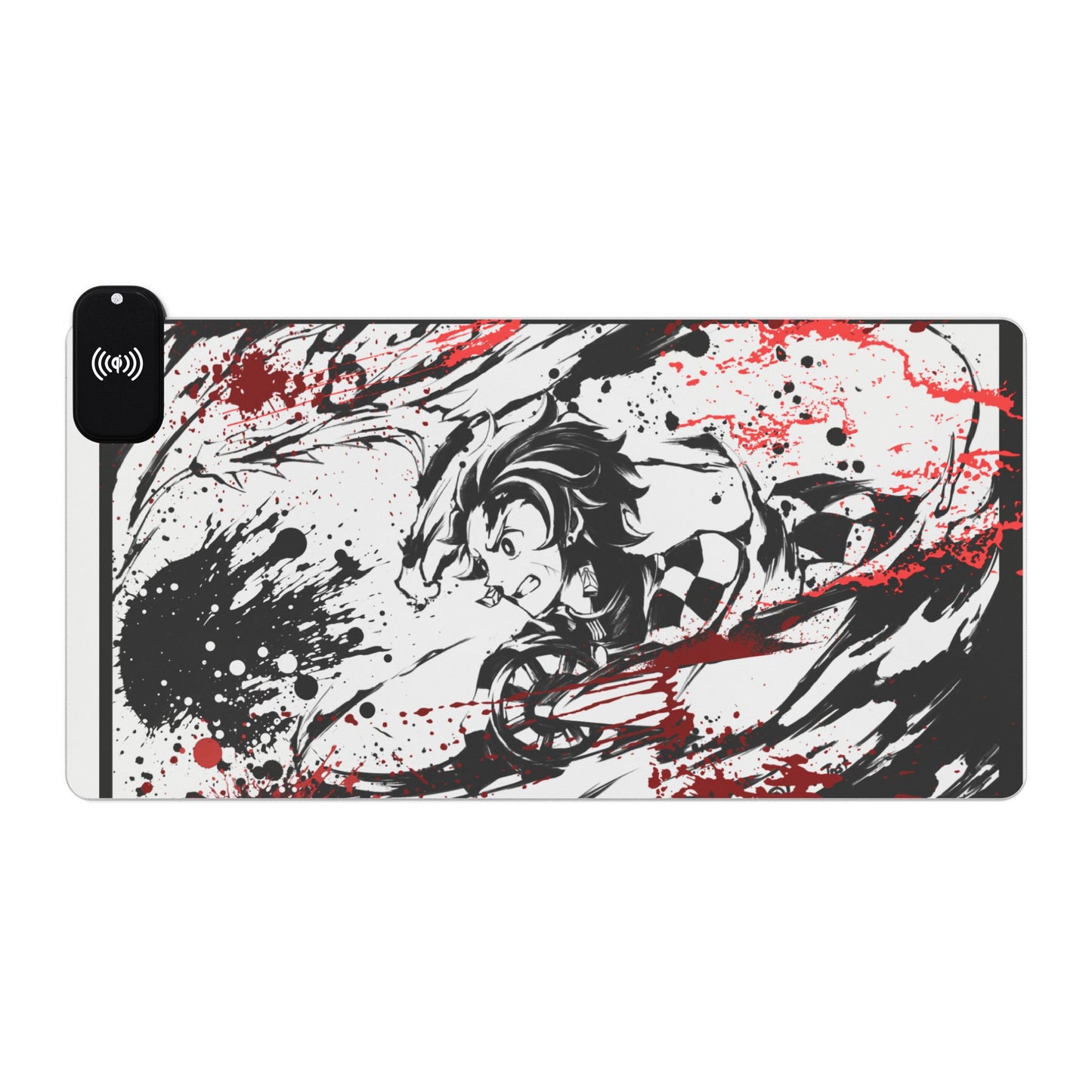 LED Gaming Mouse Pad with Wireless Charger — Anime Demon Slayer Design