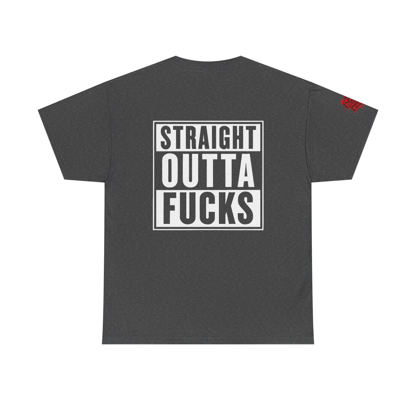 Straight Outta F*cks Unisex Heavy Cotton Tee - Casual Wear, Funny Shirt, Gift for Him/Her, Everyday Tee, Statement Shirt