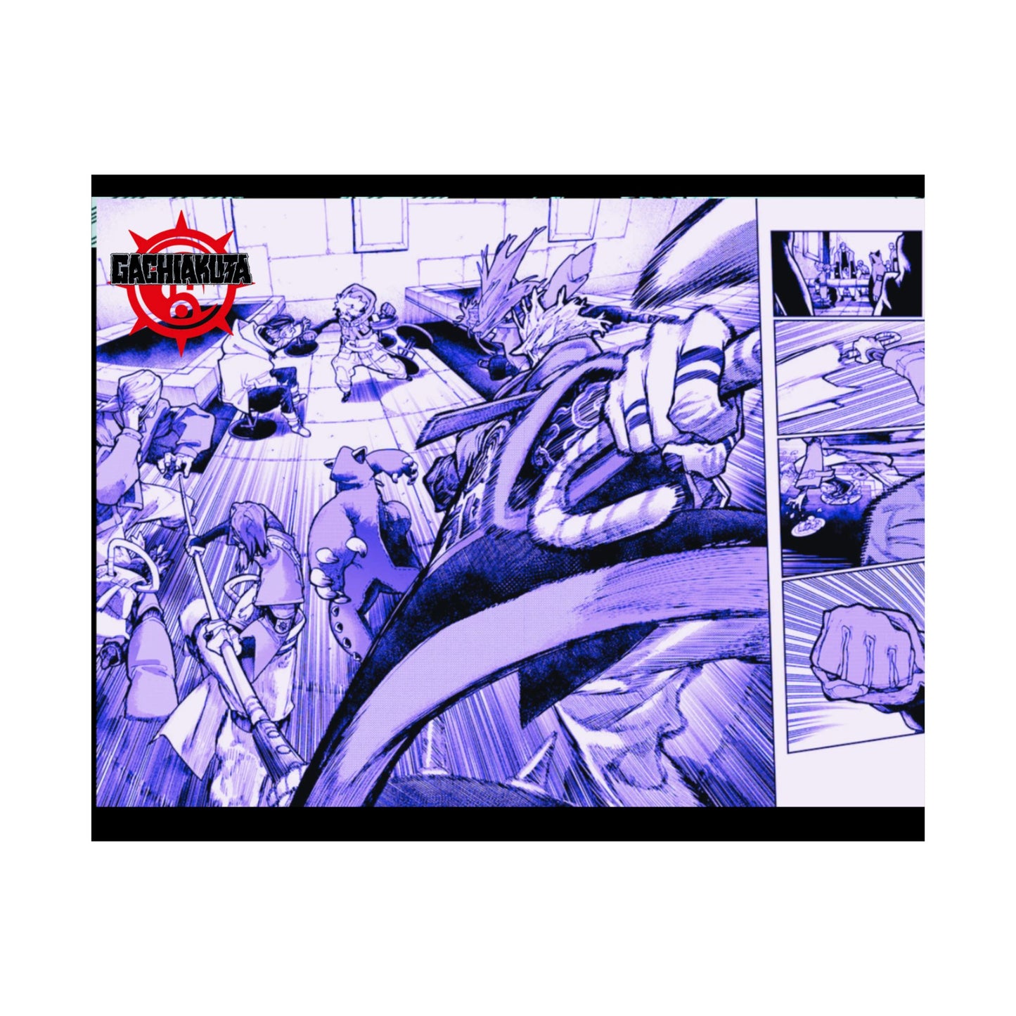 Gachiakauta Fight Scene Matte Horizontal Poster | Action Manga Wall Art