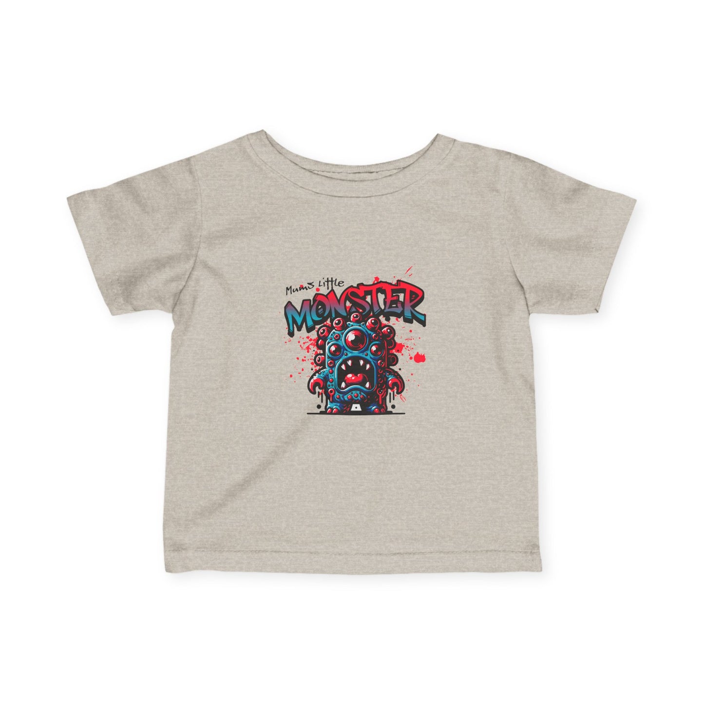 Blue Cute Monster Infant Tee | Cartoon Monster Graphic, Playful Kids Shirt