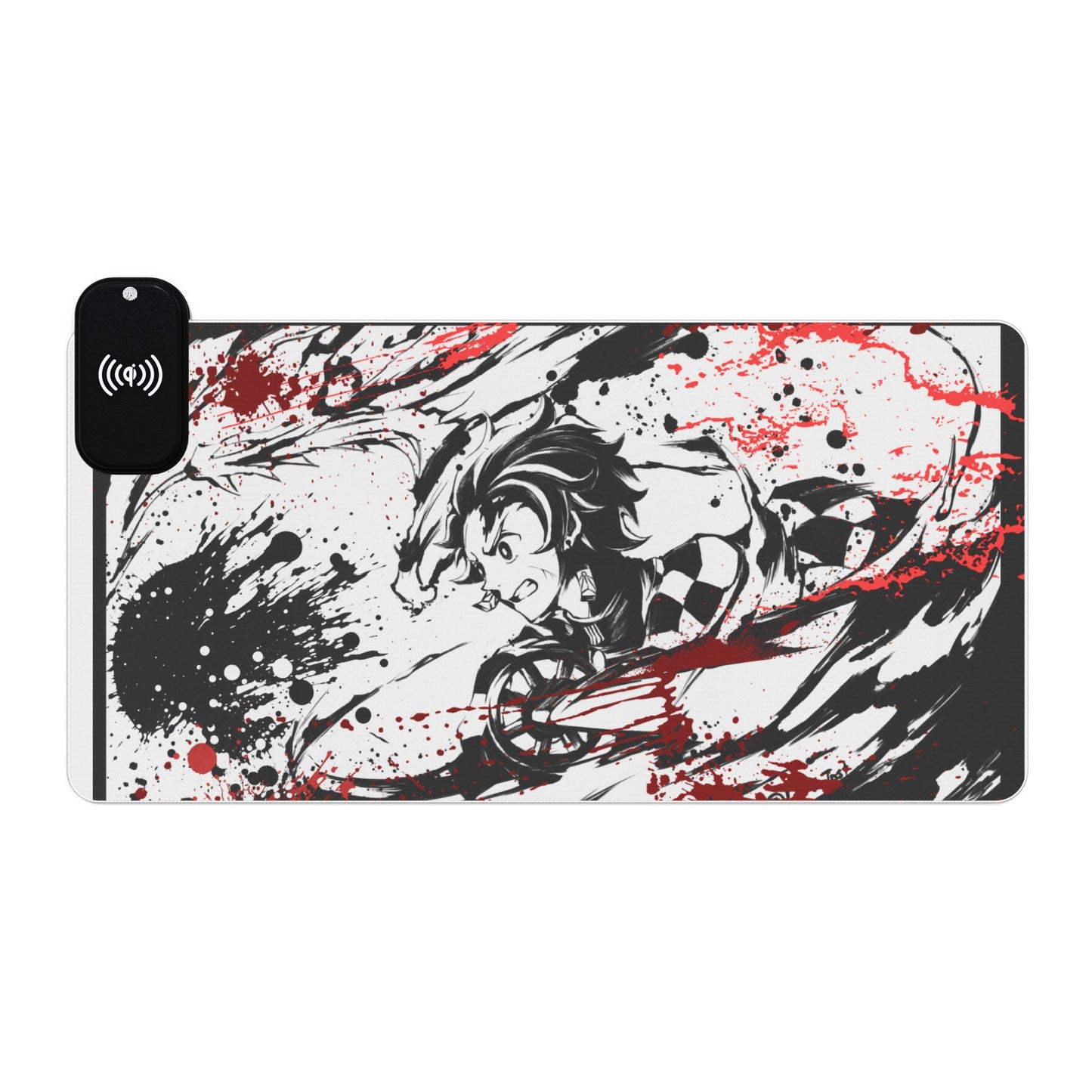LED Gaming Mouse Pad with Wireless Charger — Anime Demon Slayer Design