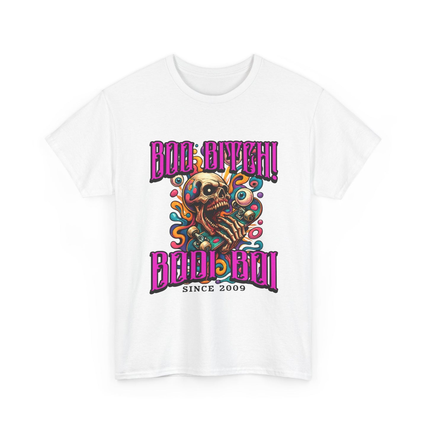 Skull Art Unisex Heavy Cotton Tee, Casual Wear, Graphic Tee, Festival Fashion, Unique Gift Idea, Everyday T-Shirt