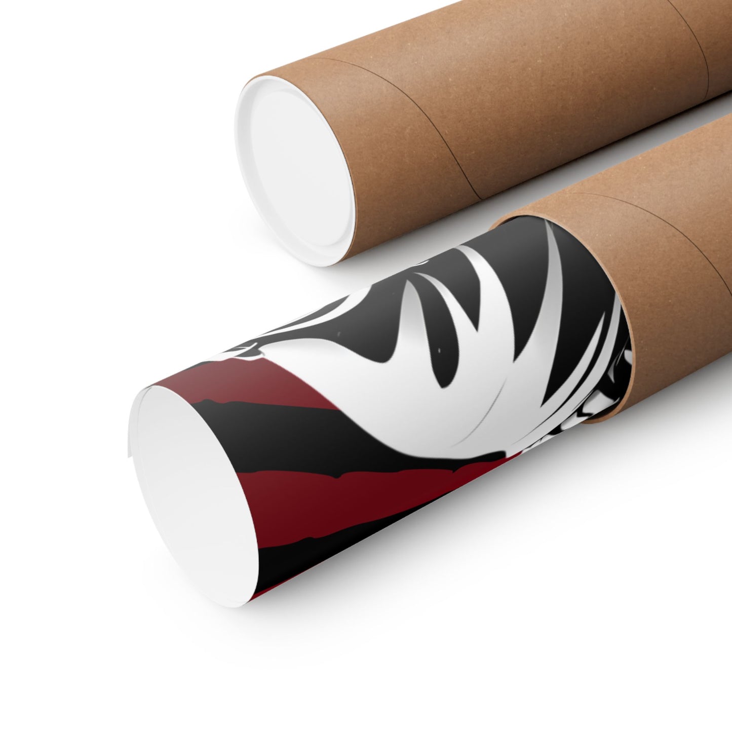 Matte Poster — Stylized Anime Ninja Portrait (Red Sunburst)