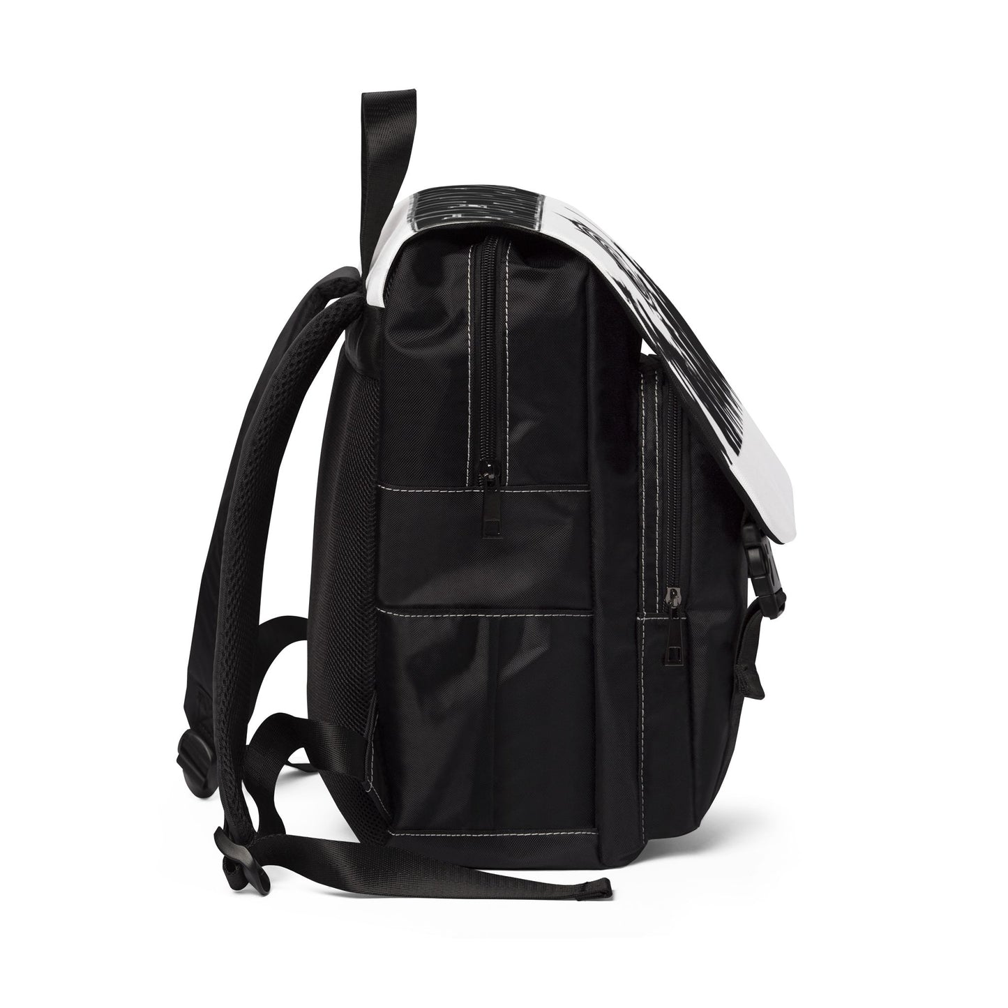 Gachiakuta Silhouette Crew Backpack  Black White Symbol Flap Backpack