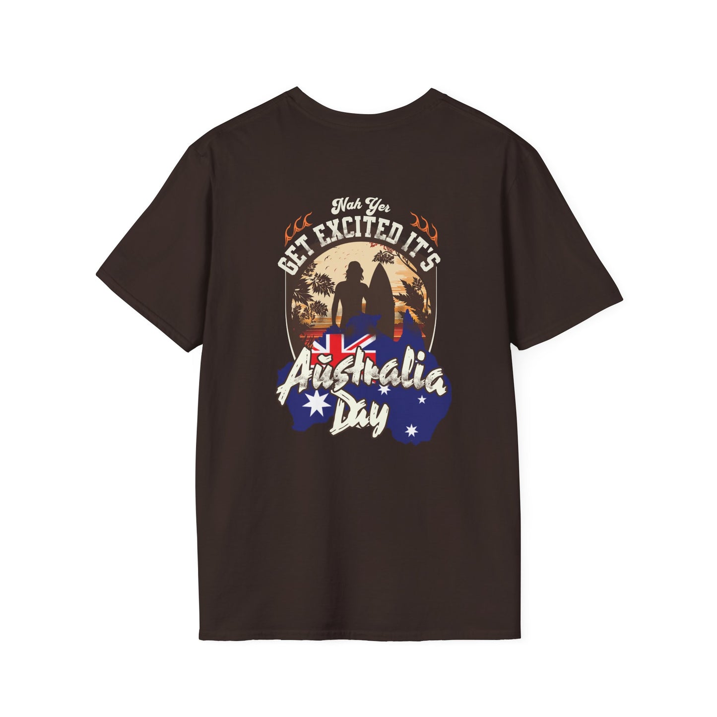 Australia Day T-Shirt – “Get Excited It’s Australia Day” Retro Beach Design