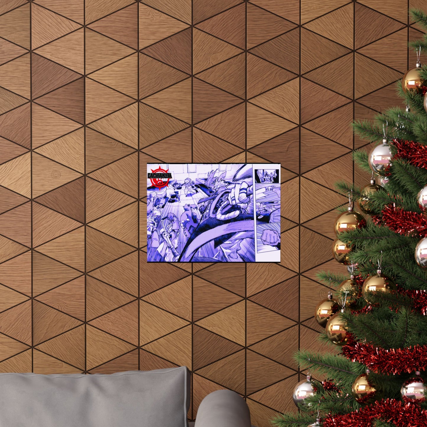 Gachiakauta Fight Scene Matte Horizontal Poster | Action Manga Wall Art