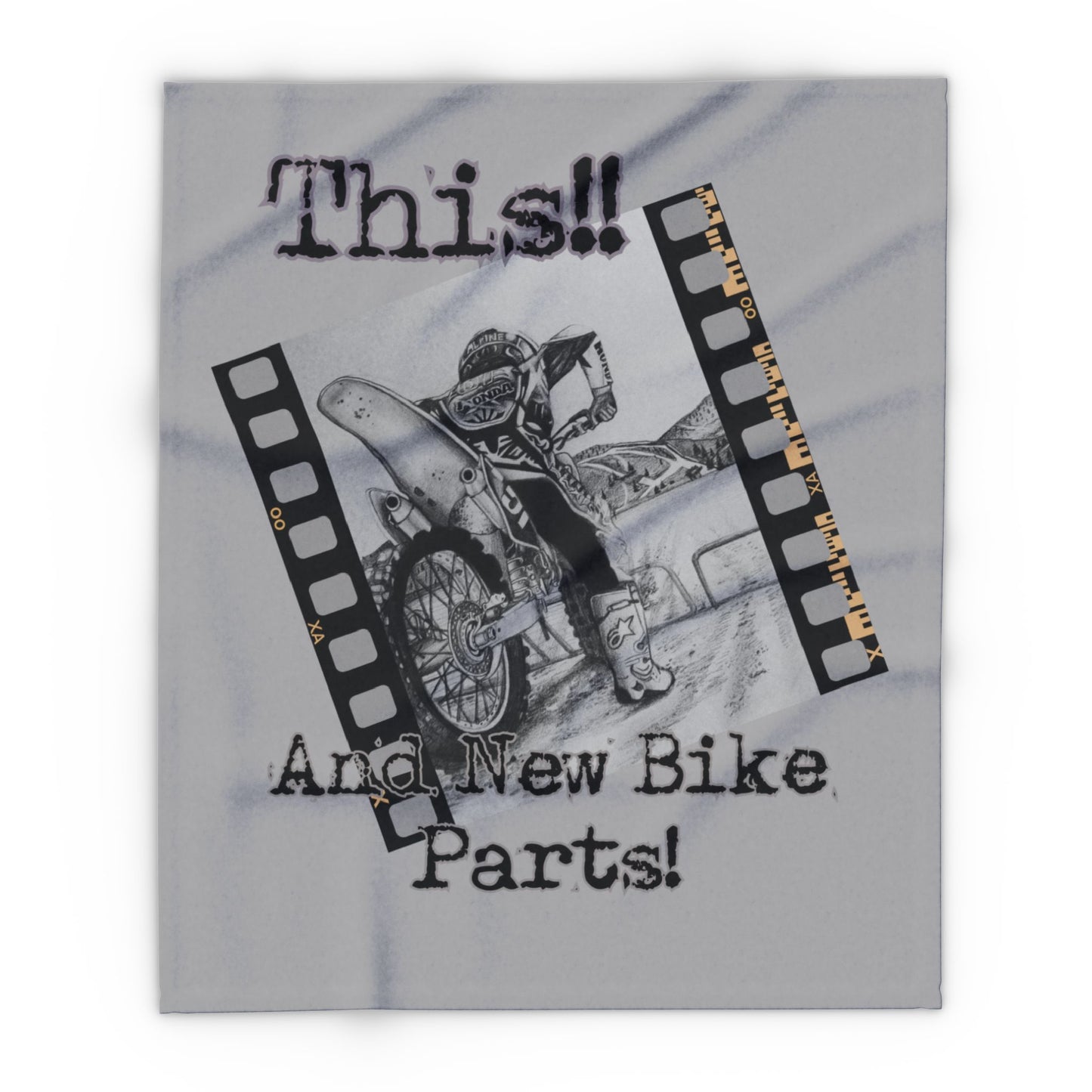 Motocross Fleece Blanket Cozy Throw for Riders, Gift for Bikers,