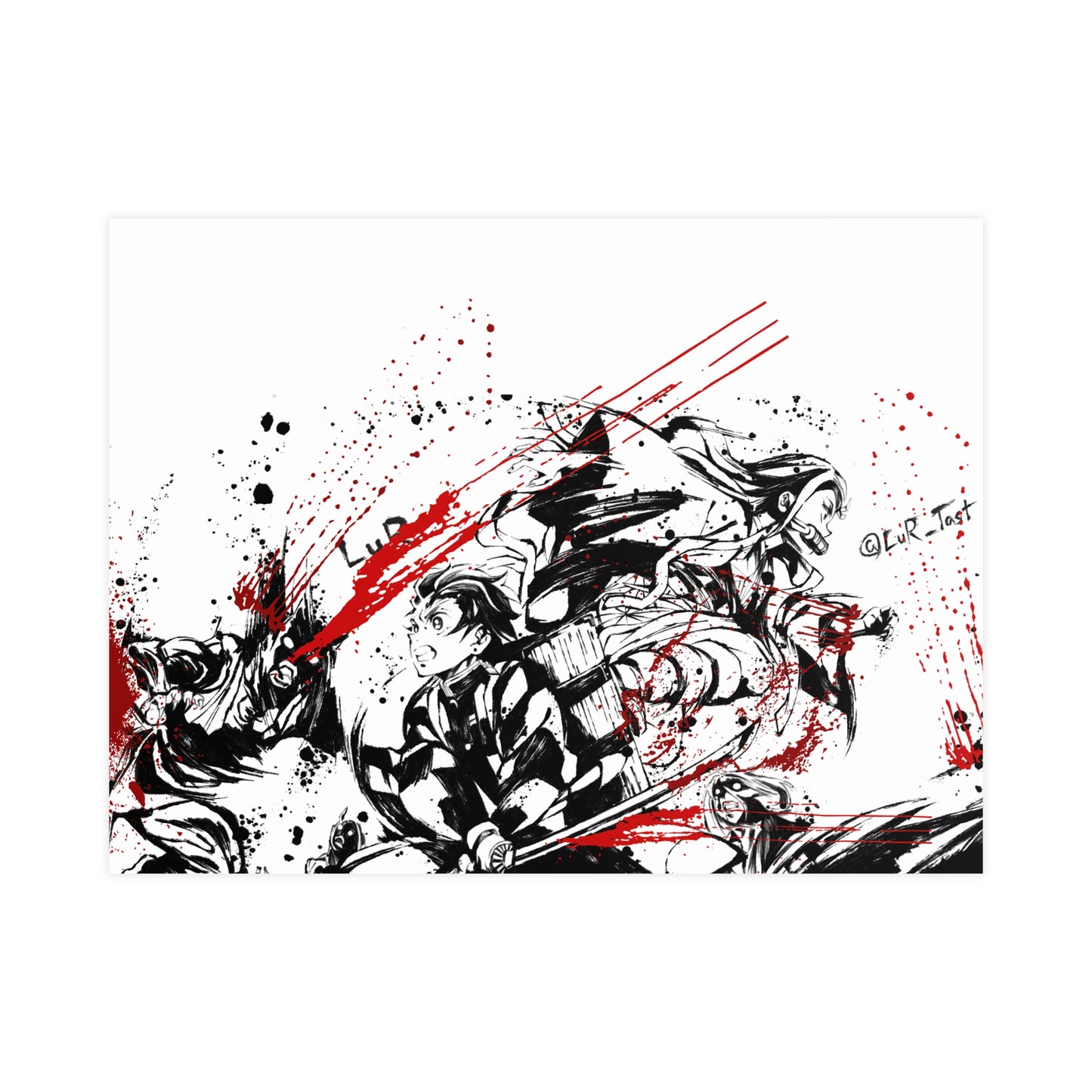 Demon Slayer Ink-Splash Matte Poster — Dynamic Anime Wall Art (Vertical & Horizontal)